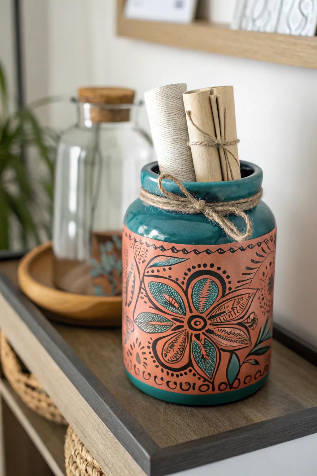 Capture the essence of kin within a vessel brimming with treasured customs.