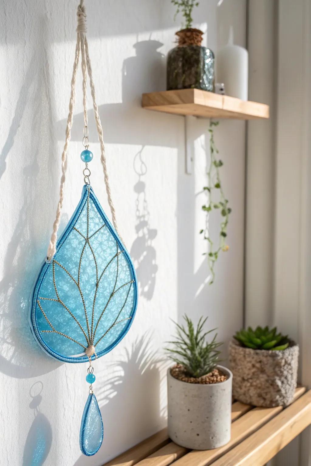 Capture the glimmer of springtime downpours through a handcrafted precipitation gem suncatcher, where simplicity intersects with inherent pulchritude.