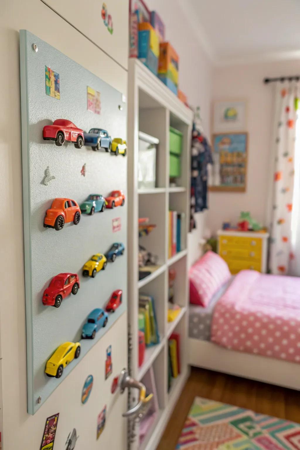 Magnetized walls turn keeping into playful art.