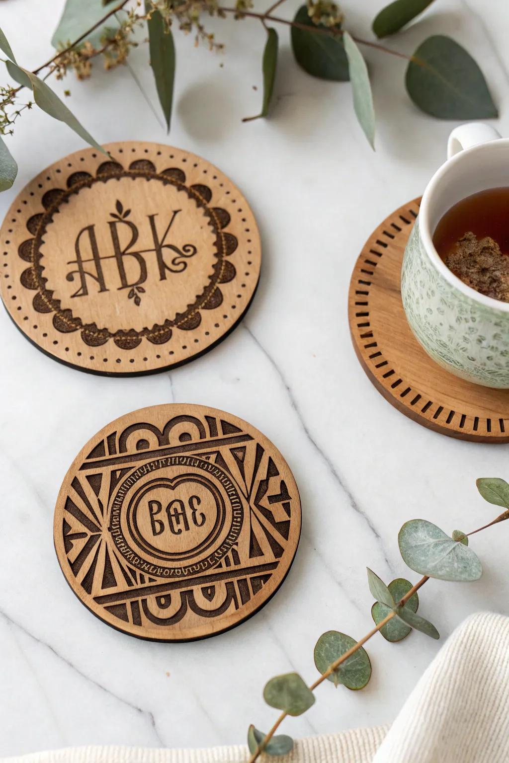 Elevate your tea moments with personalized artistry—a hint of elegance in every coaster.