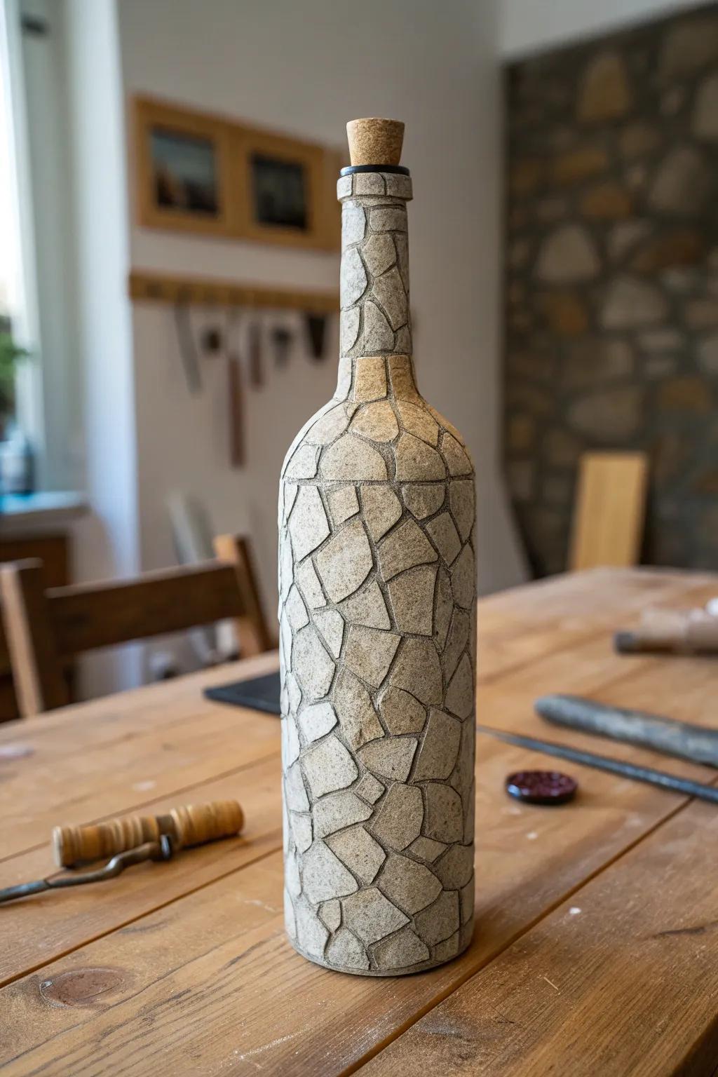 Elevate your embellishments with rustic elegance: transform vessels with stone-textured pigment.