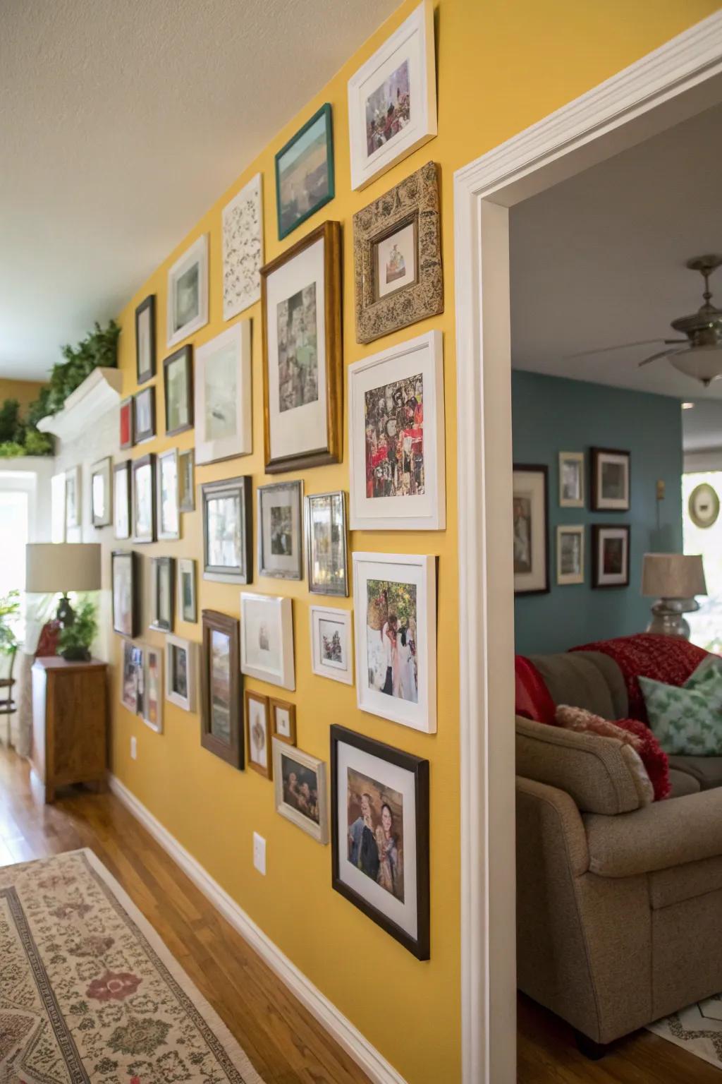 A collage personalizes your living space beautifully.