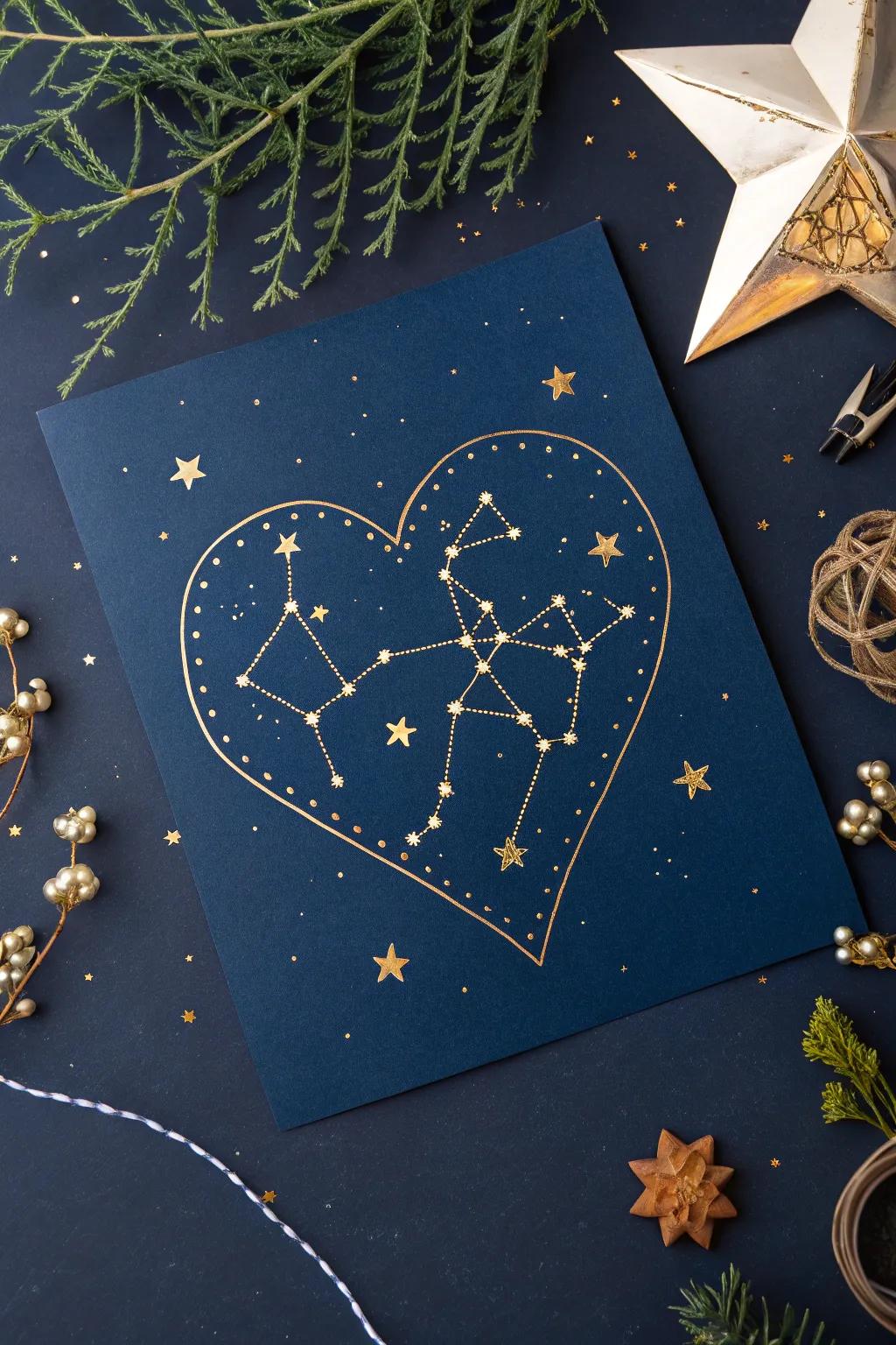 Uncover the splendor of affection inscribed in the celestial orbs, where simplicity converges with celestial refinement.