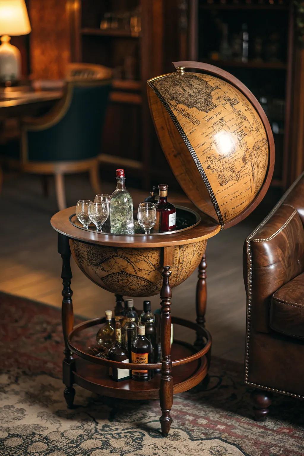 Bring vintage elegance to your man cave – where every item has a past.