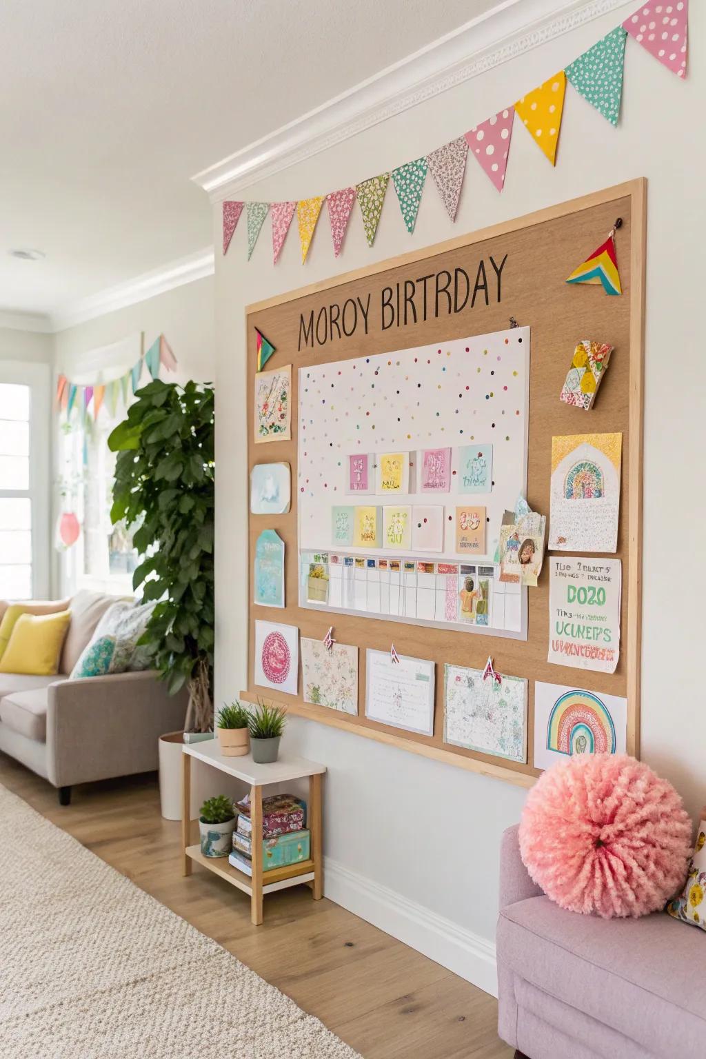 A celebratory display board for March celebrations.