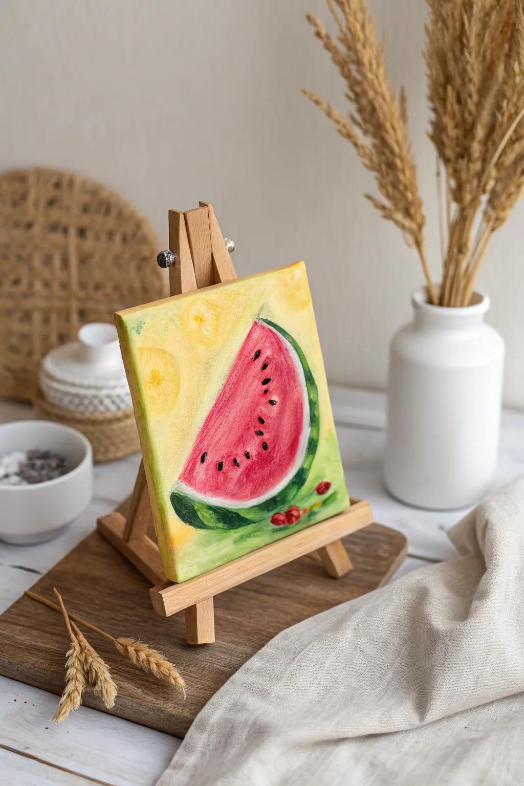 Brighten up your area using a dash of fruit-themed charm—a great mix of ease and striking color.
