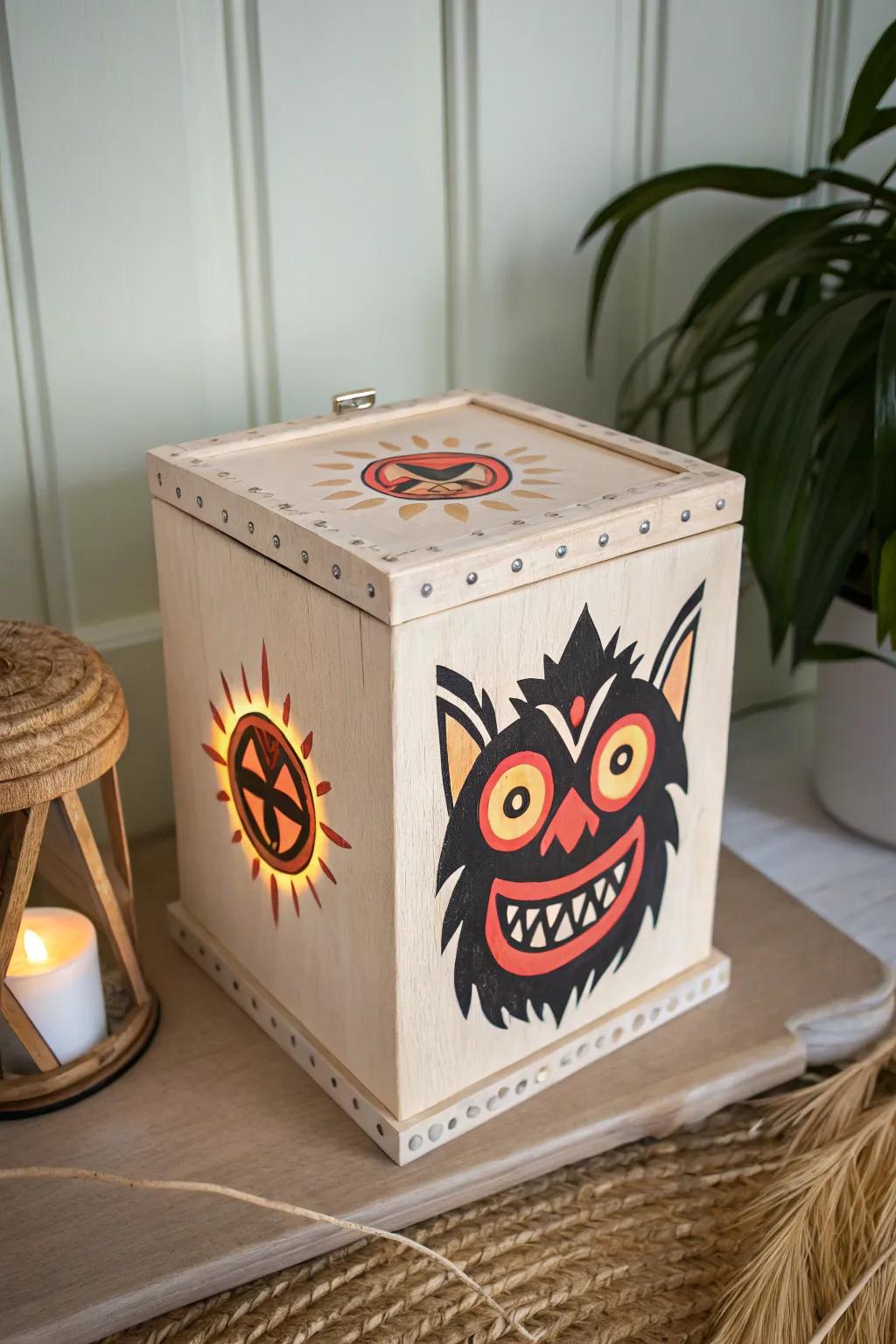 Illuminate your space with a spooky, stylish glow-in-the-dark monster box!