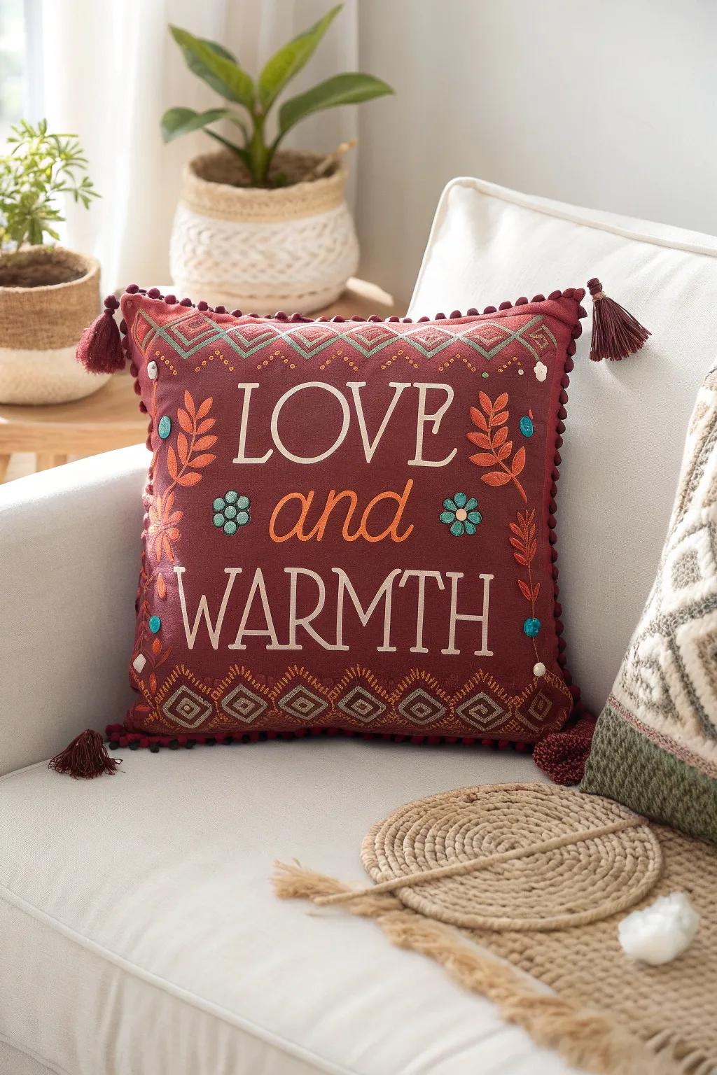 A thoughtful gesture of affection and warmth for Mother's Day — a handcrafted cushion that speaks from the soul.