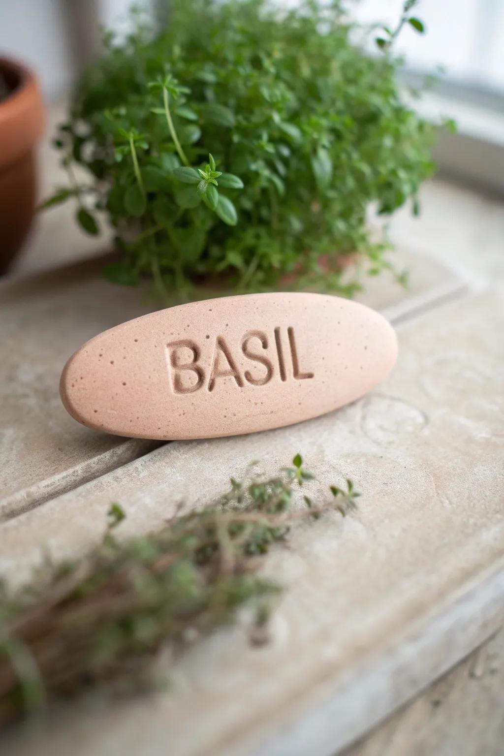 With bespoke clay denotations, impart an element of elegance and systematization to your herbaceous garden.