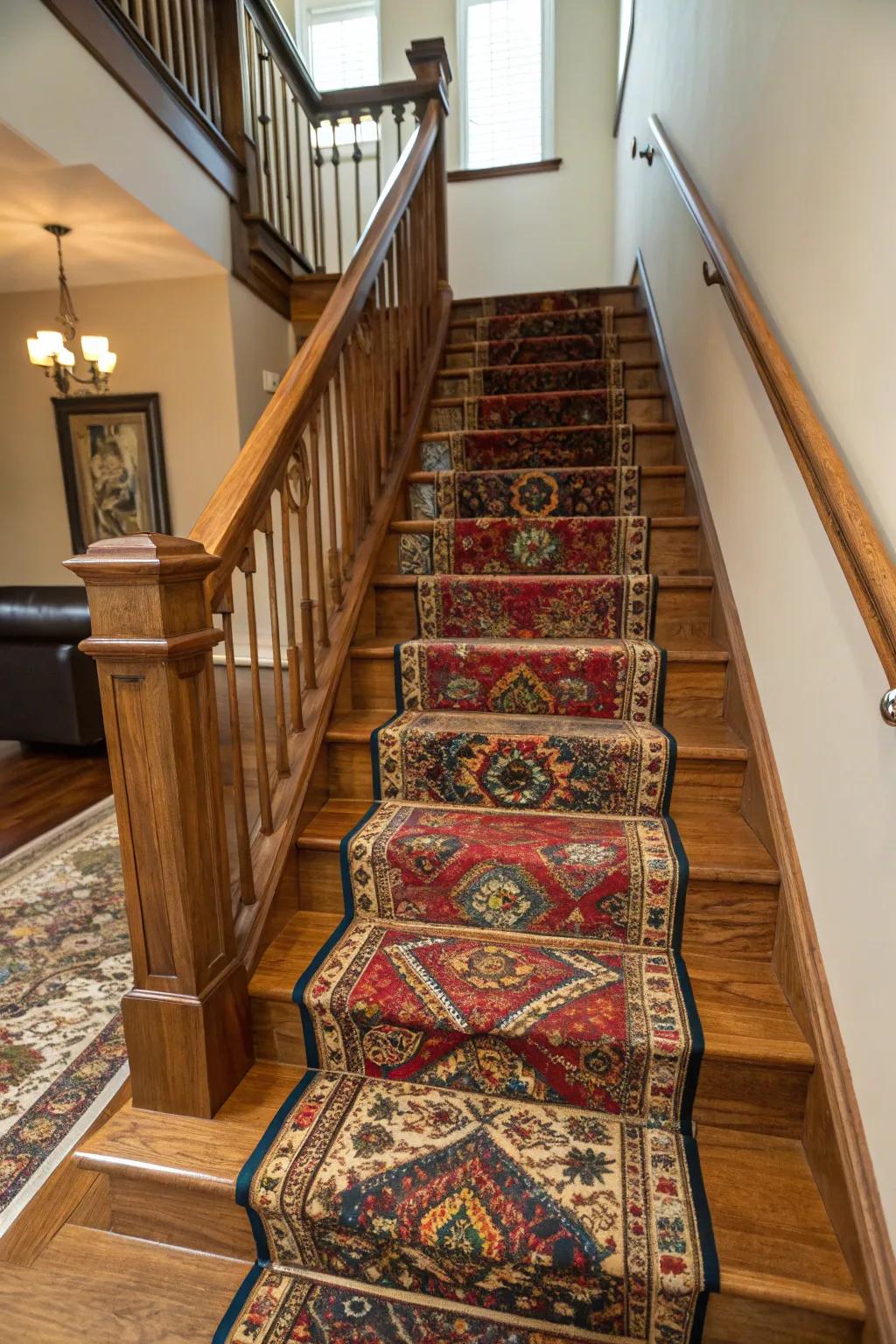 Enhance your area with a splash of color and workmanship. 🌈 #StairwayStyle