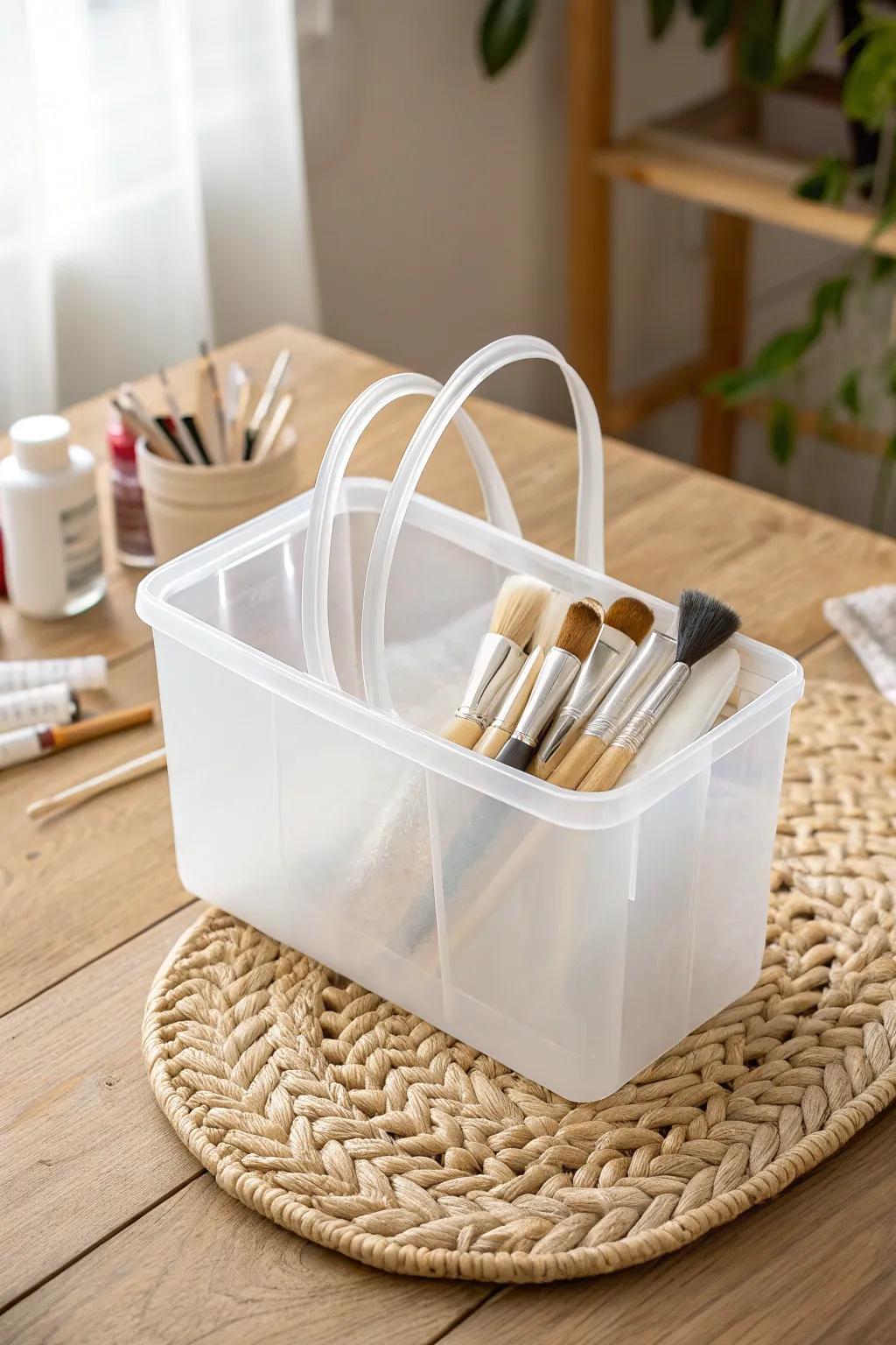 Enhance your art space with compact and stylish art applicator storage solutions.