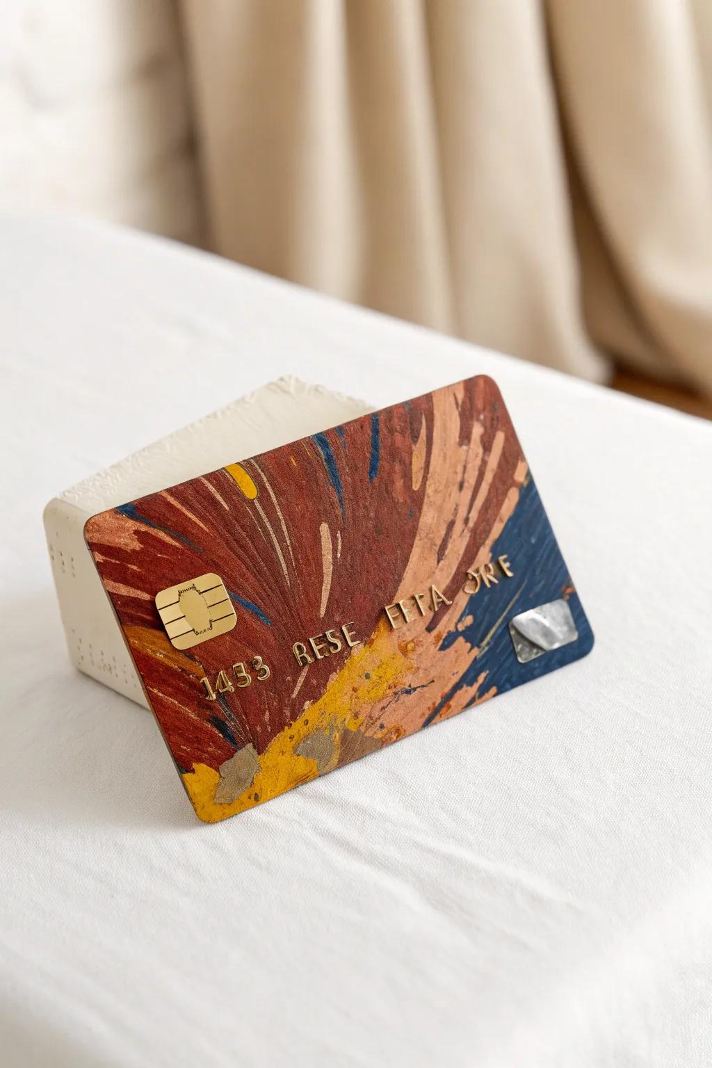 Unleash your inventiveness with audacious strokes utilizing an unexpected implement: your old debit card.
