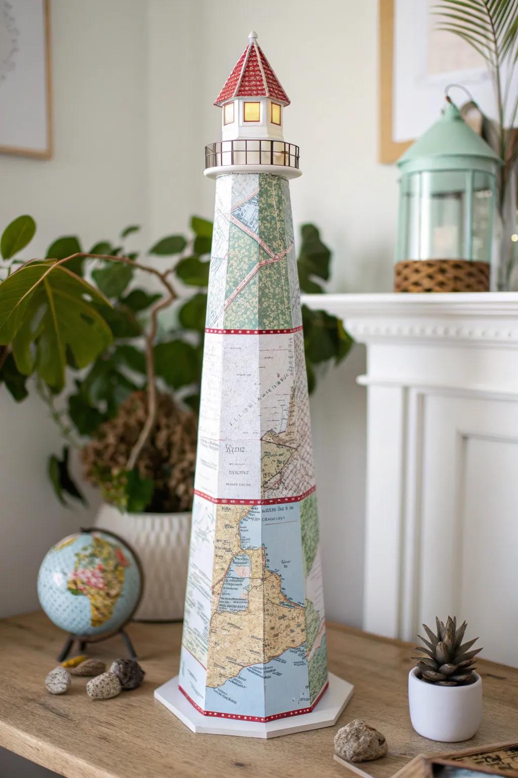 Transform aged maps into earth-friendly masterpieces with this exquisite creation. A seamless merge of eco-conscious ingenuity and refined style.