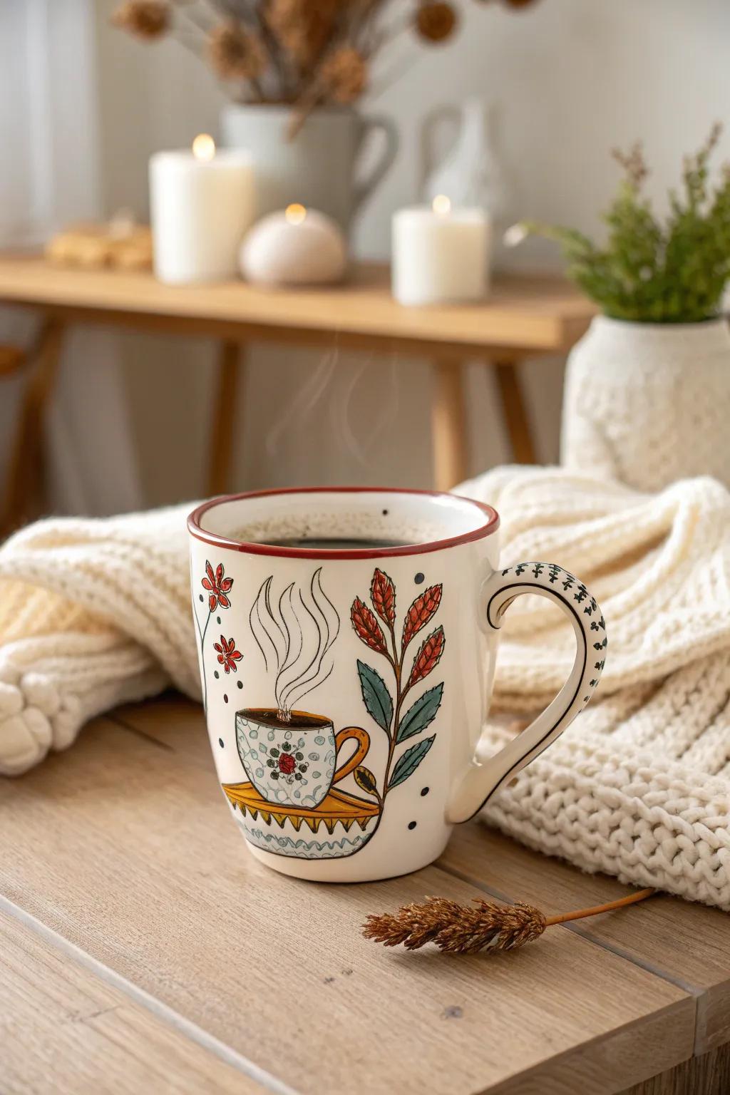 Sip in style with personalized coffee art on your favorite mug!