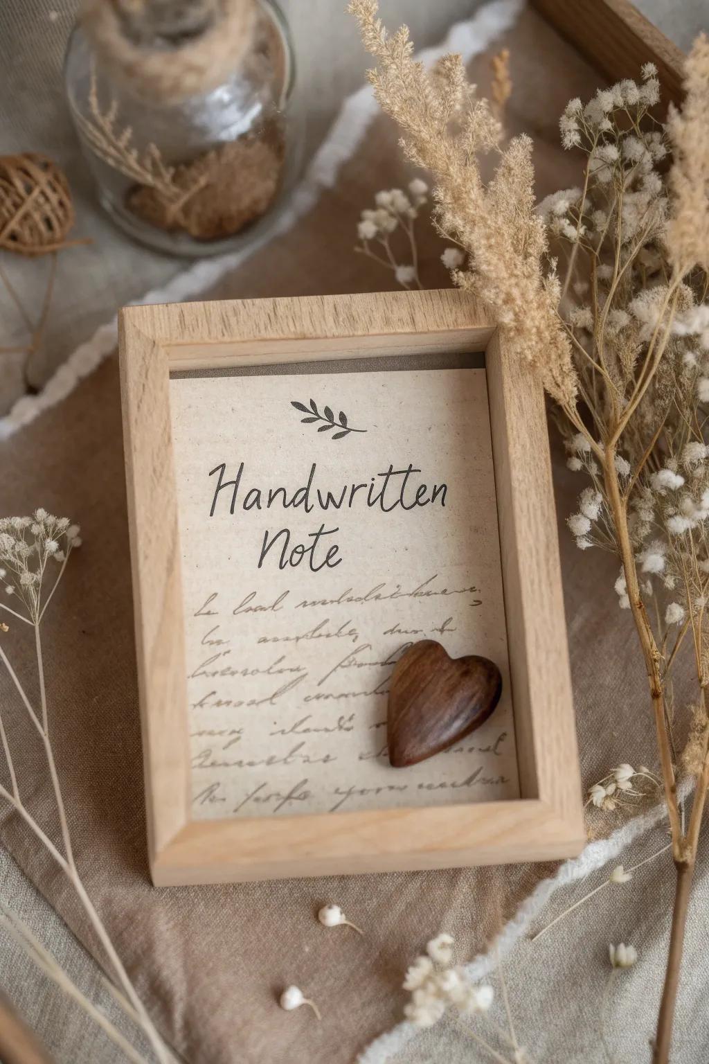 Capture the essence of affection and memory through a handwritten note kept within your pet's shadow box.