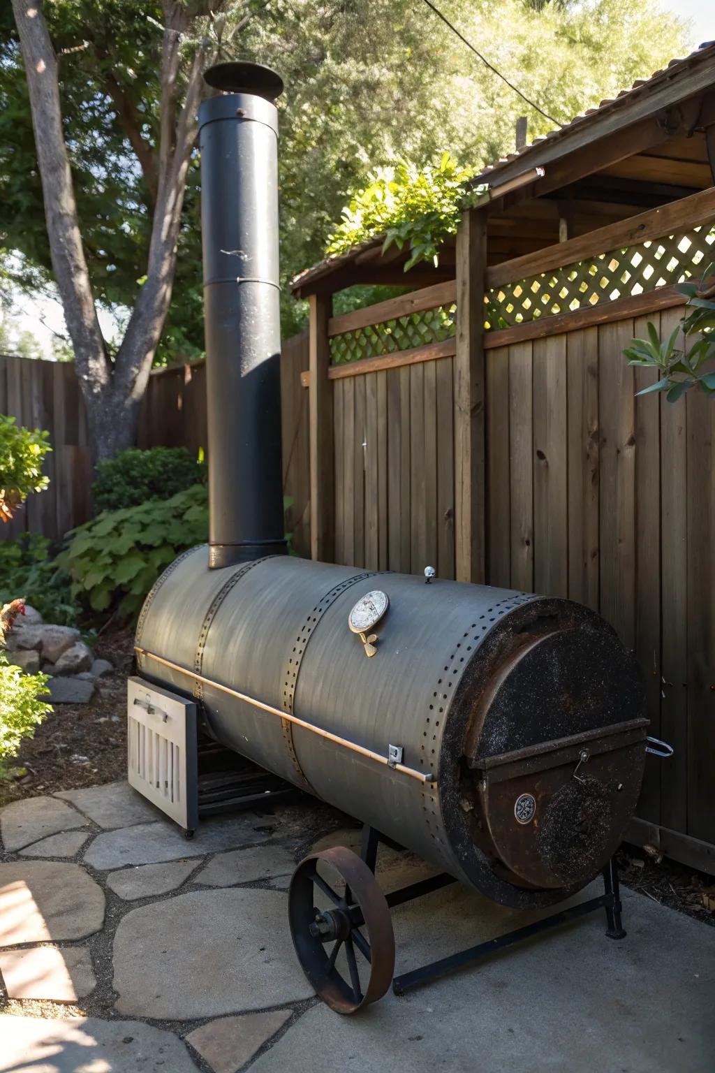 Elevate your smoking ability with this industrial-chic tube smoker—where craftsmanship encounters rustic allure.