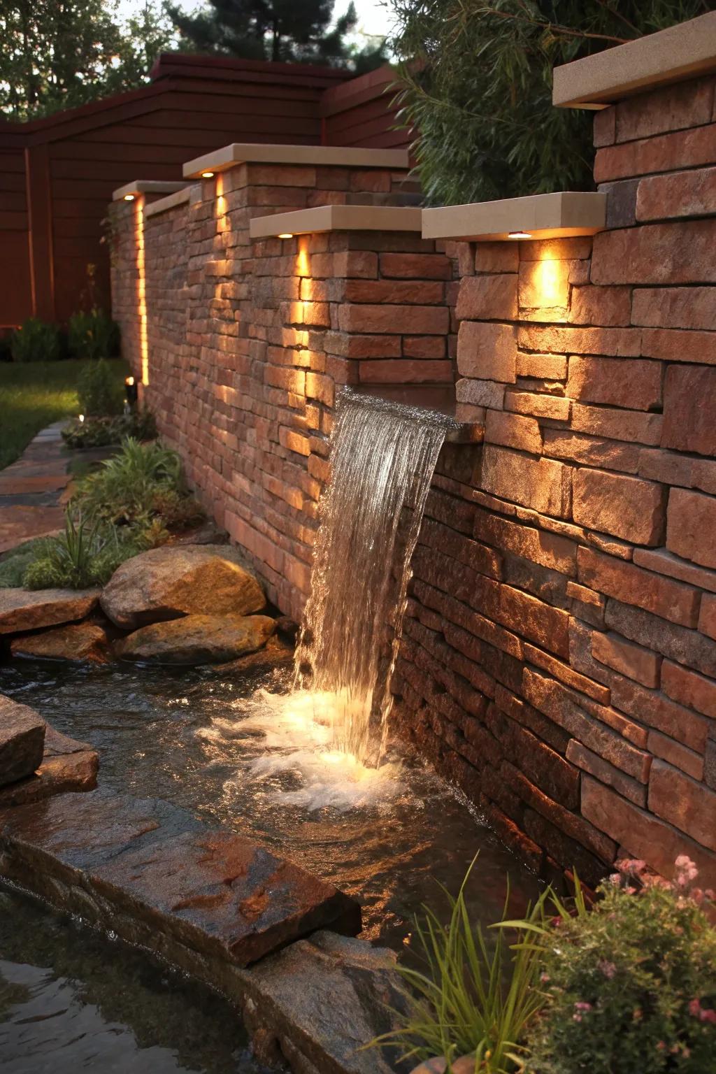 Transfigure any expanse with the refinement of a pouring wall cascade, intermingling workmanship with nature's allure.
