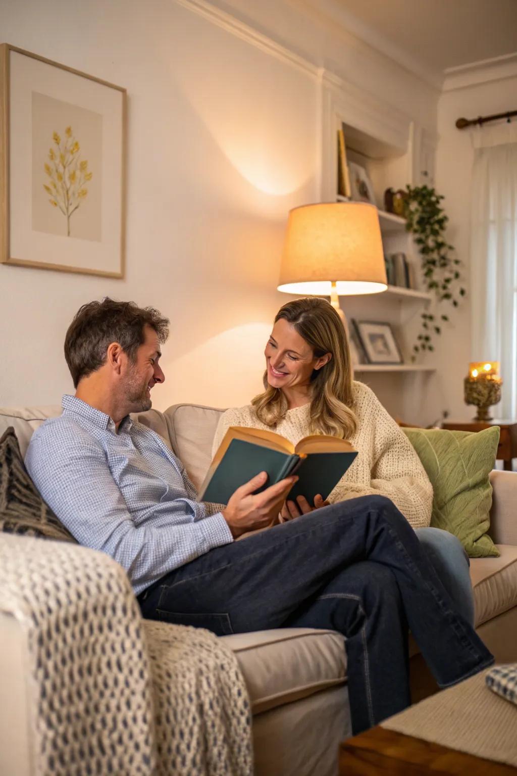 A book circle for two encourages thoughtful discussions and closeness.
