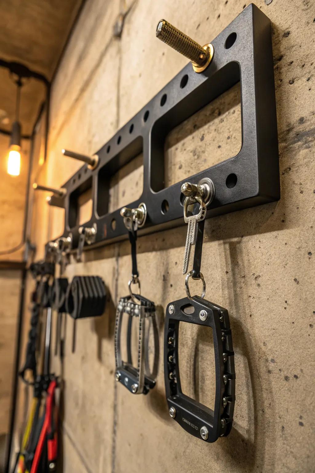 Metamorphose utility into aesthetic appeal via this pedal retention fixture, a seamless synthesis of flair and efficacy.