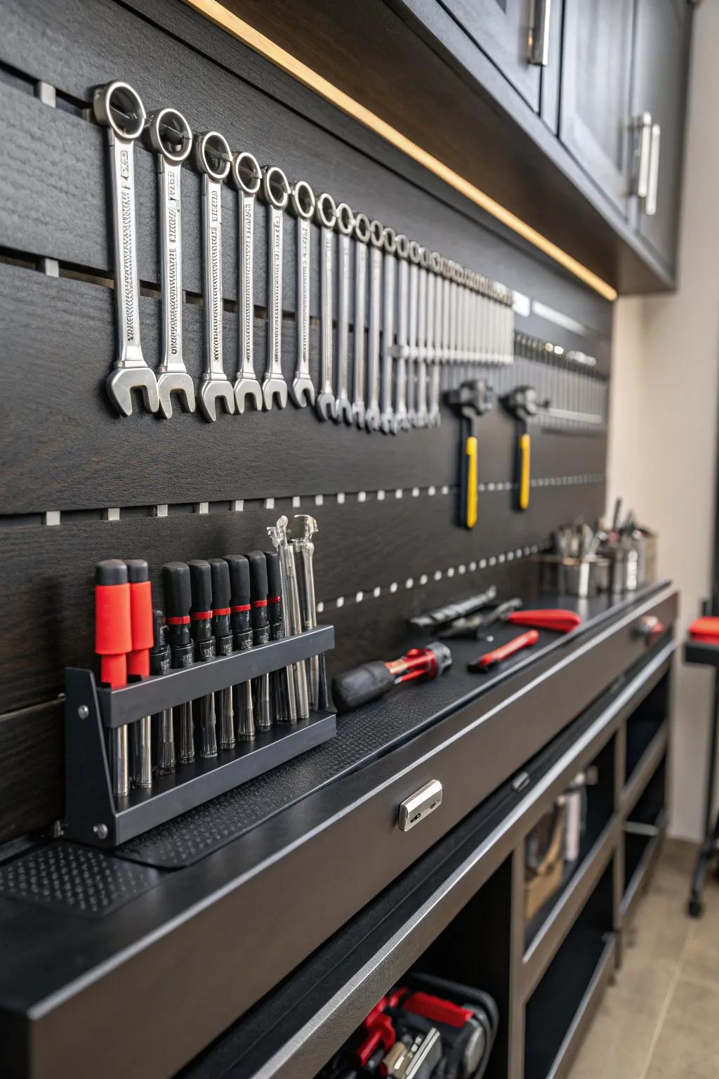 Effortless arrangement with magnetic tool racks—where artistry encounters practicality.