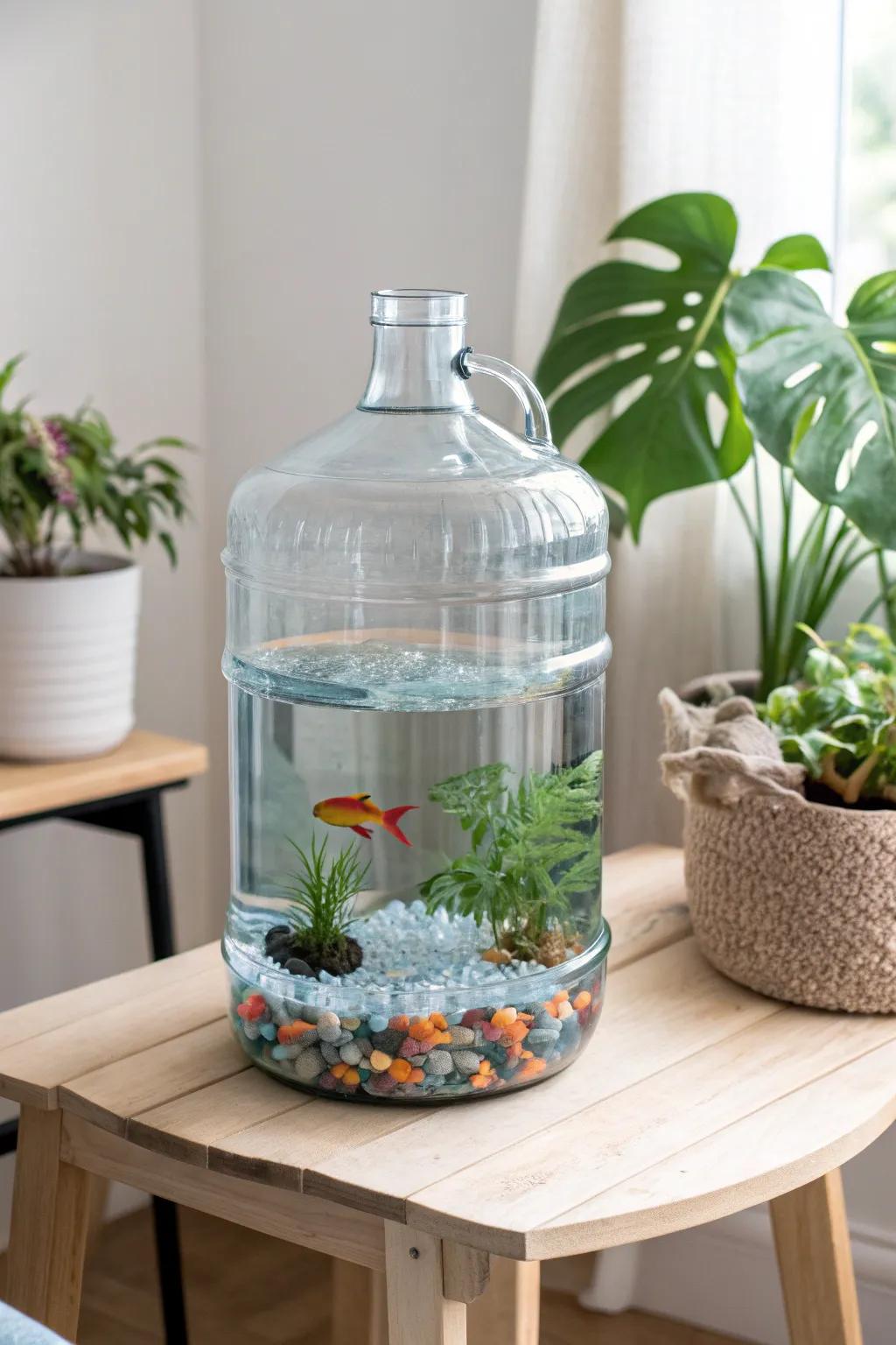 Dive into simplicity with a Scandinavian-inspired mini aquarium, where minimalist design meets vibrant life. 🌿🐟