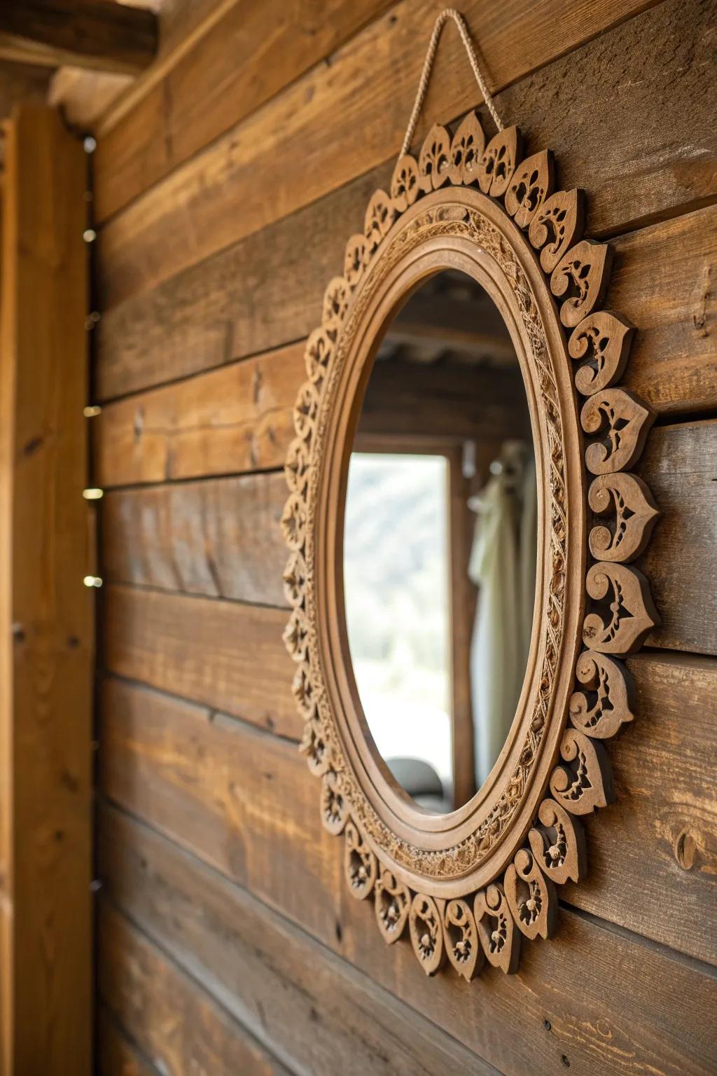 Elevate your area with the ageless elegance of handcrafted timber reflections.