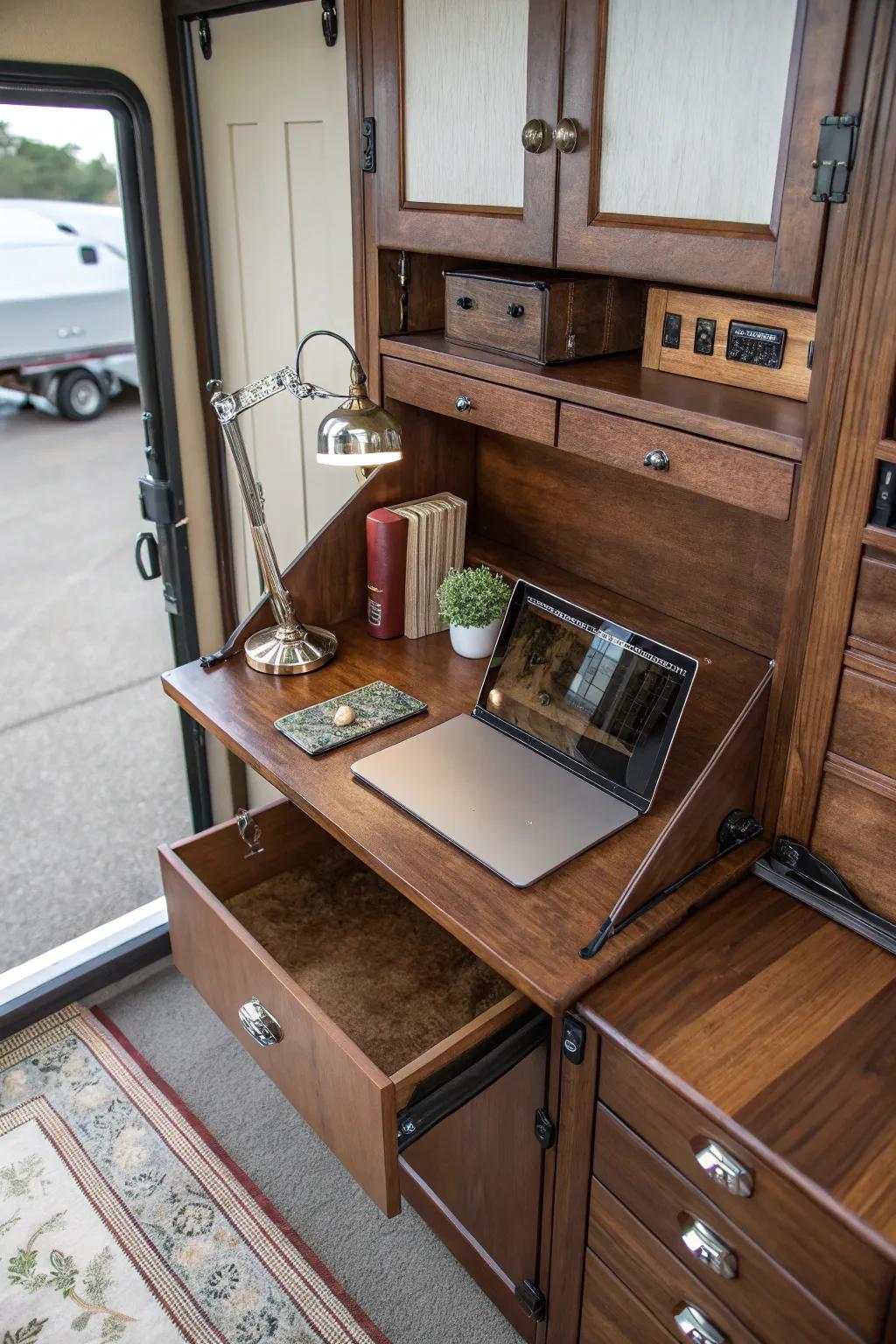 Maximize your small space with a retractable desk that blends usefulness and vogue. #Artisanship #SmallSpaceLiving