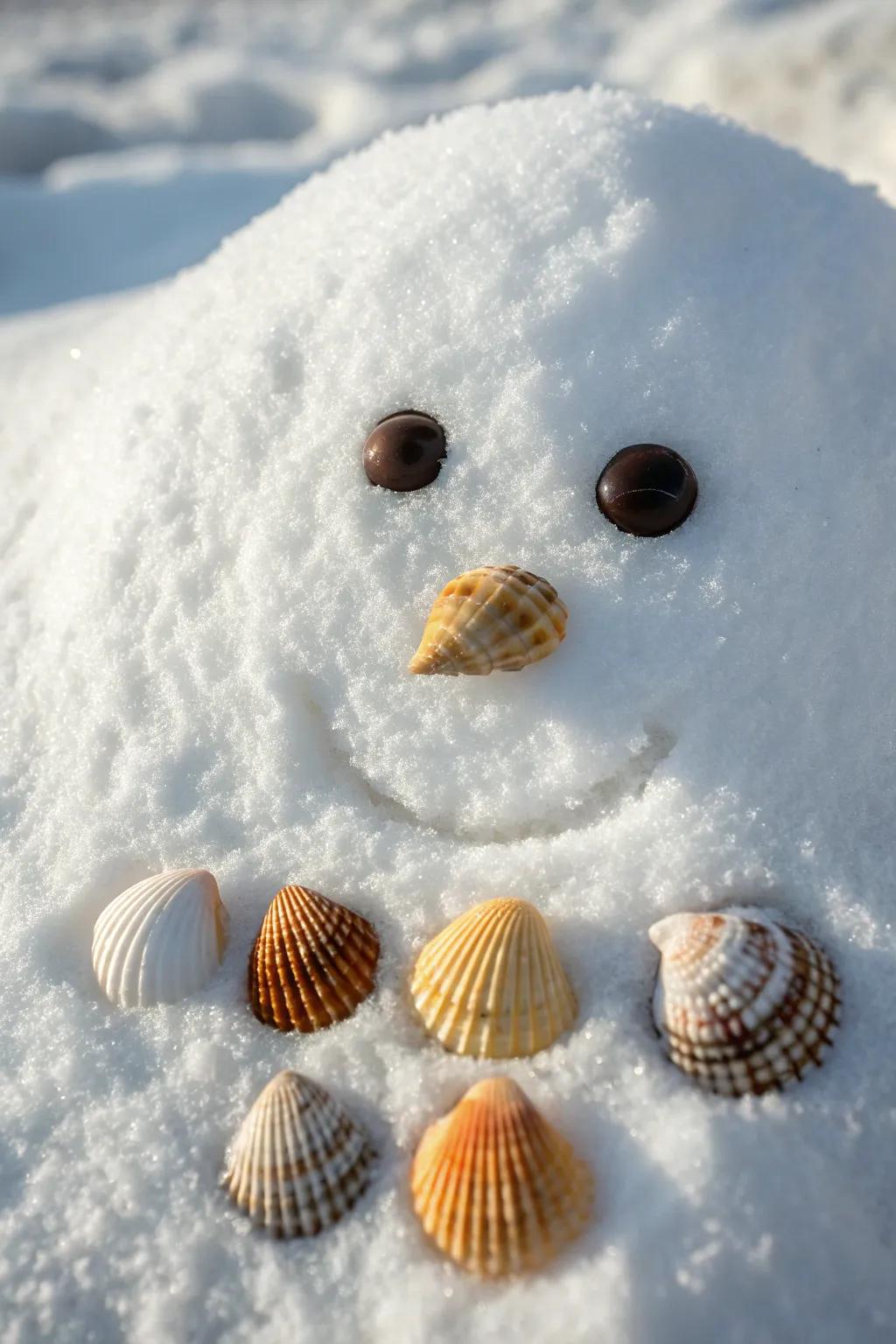 Convey a hint of the sea to your wintry wonderland through casing eyes for your snowman!
