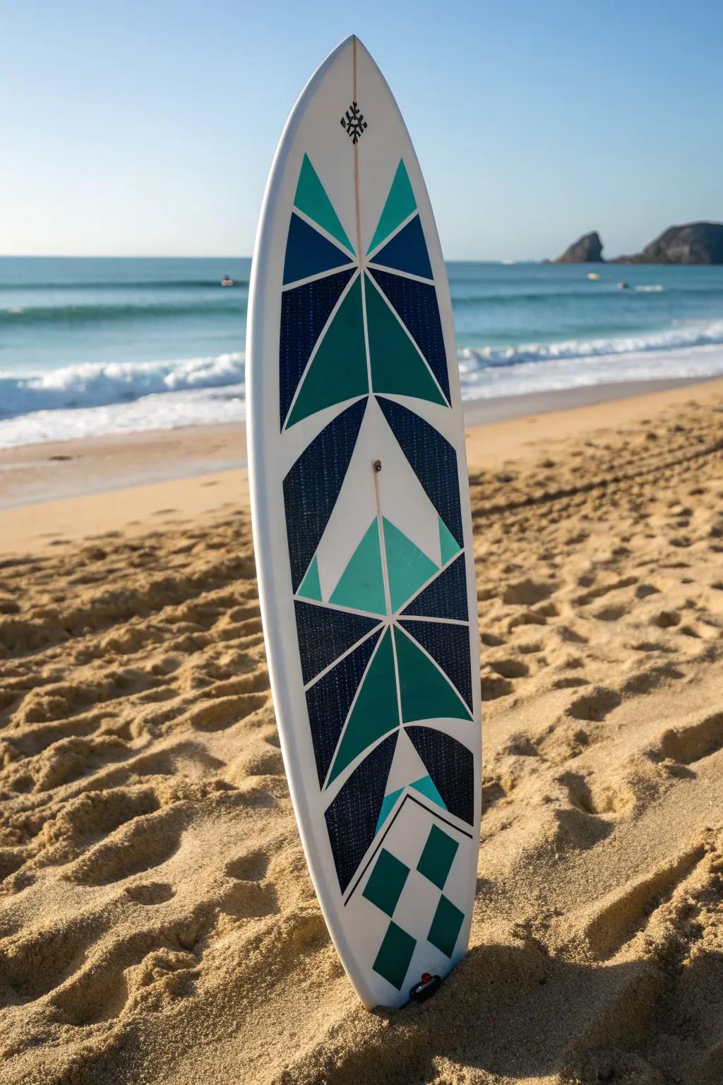 Surf with precision and flair – euclidean artistry converges with oceanic escapade.