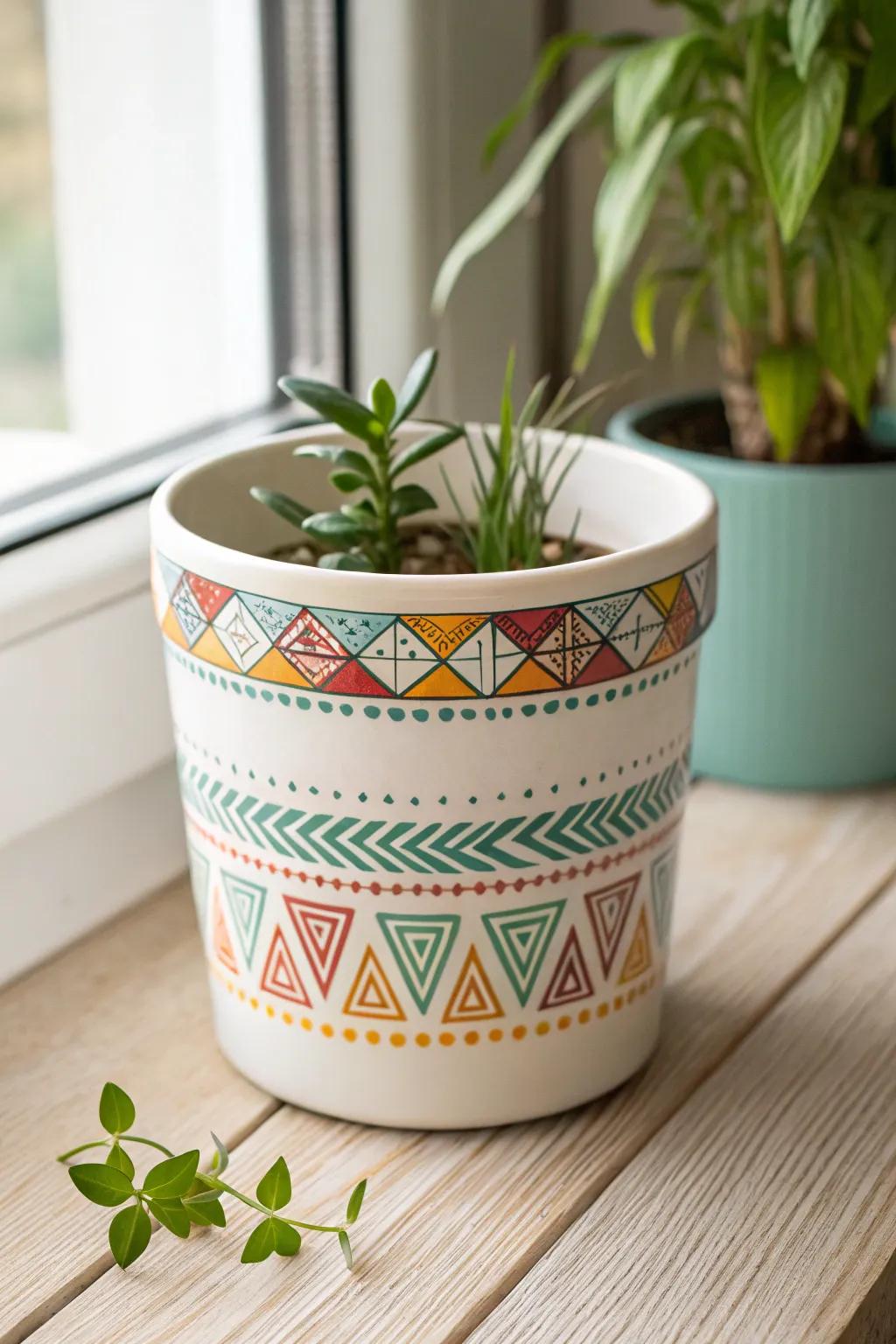 Transform your seedling holders into vibrant art pieces using a hint of adhesive enchantment!