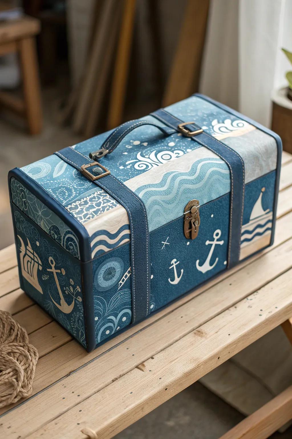 Plunge into tranquility through this ocean-themed tool chest wrap, blending artisanship and serenity.