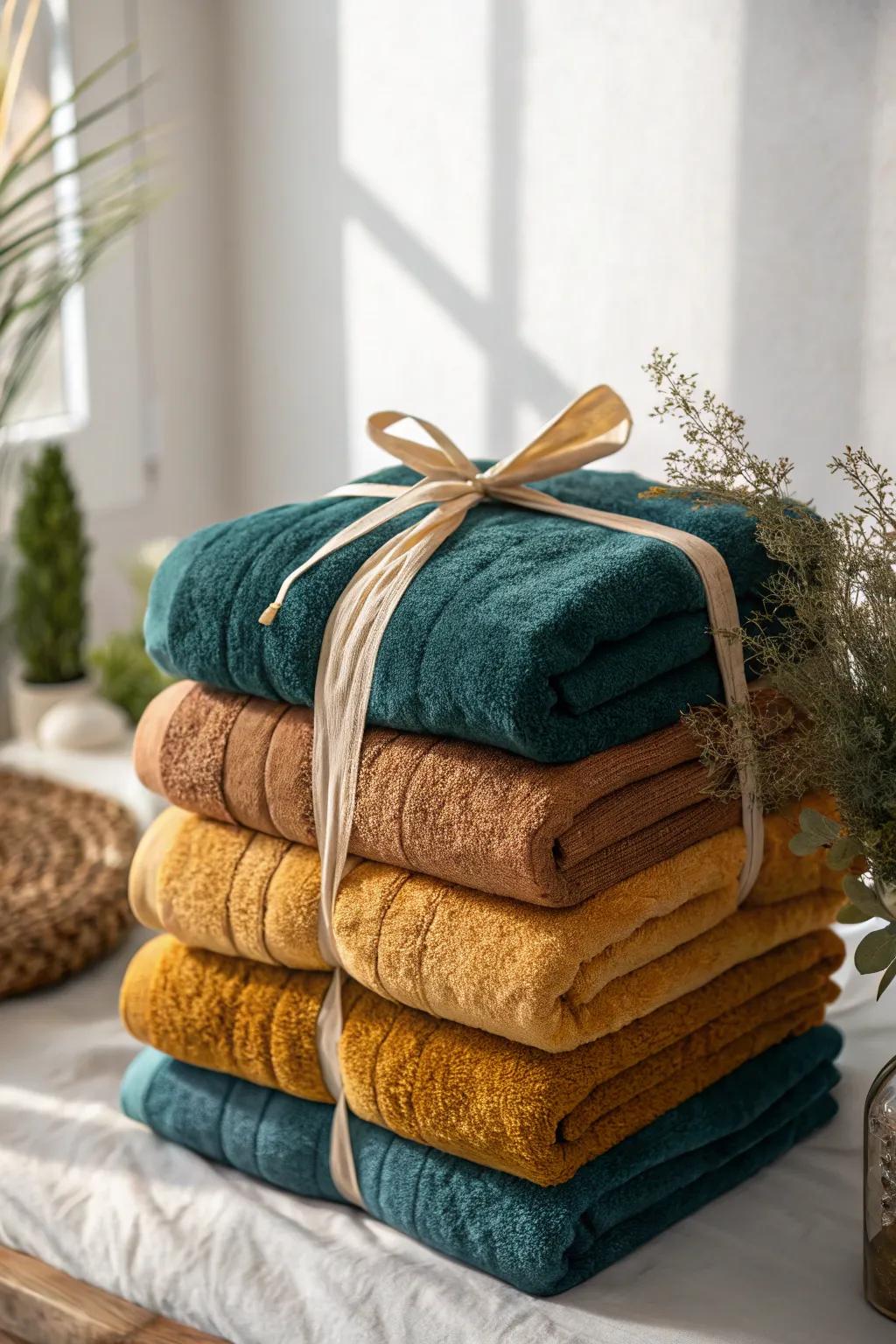 Elevate your home decor with a chic towel spire – where simplicity encounters elegance.