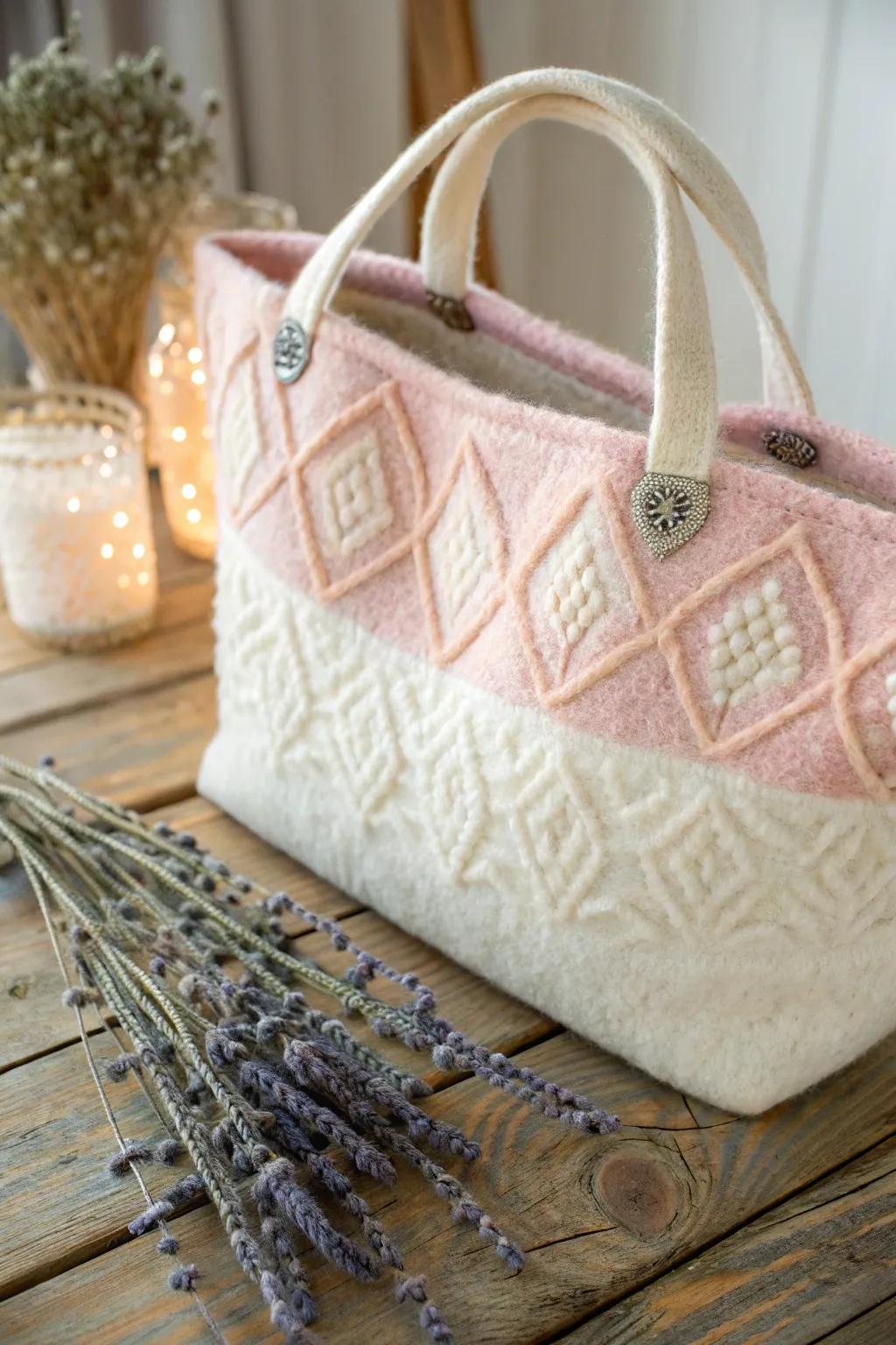 Elevate your everyday style with this exquisite felted bag, where simplicity meets craftsmanship. 🌸👜 #FeltedFashion #BohoMinimalism