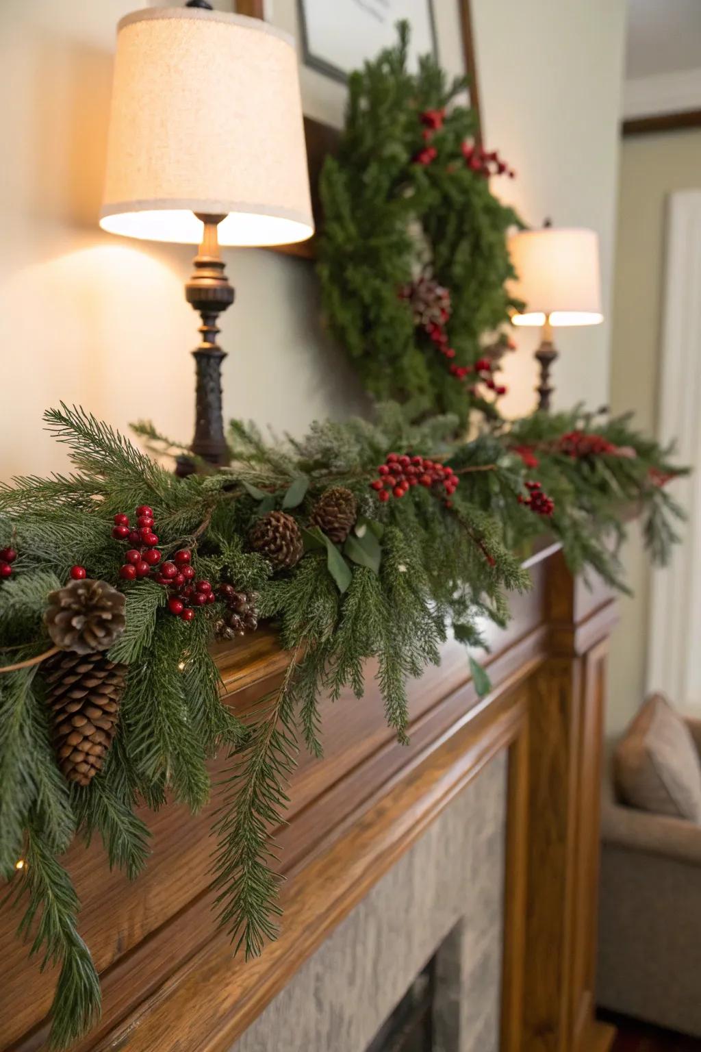 Incorporate refinement with a garland of fresh greens.