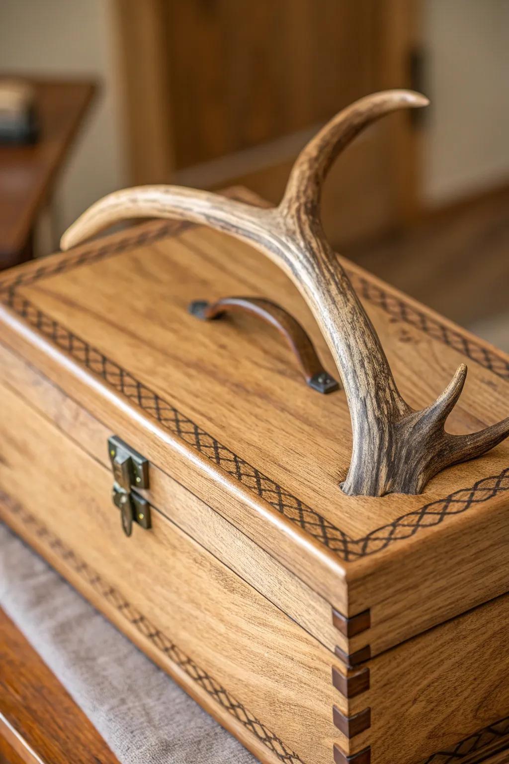 Elevate your artistry with singular antler grips for a country accent.