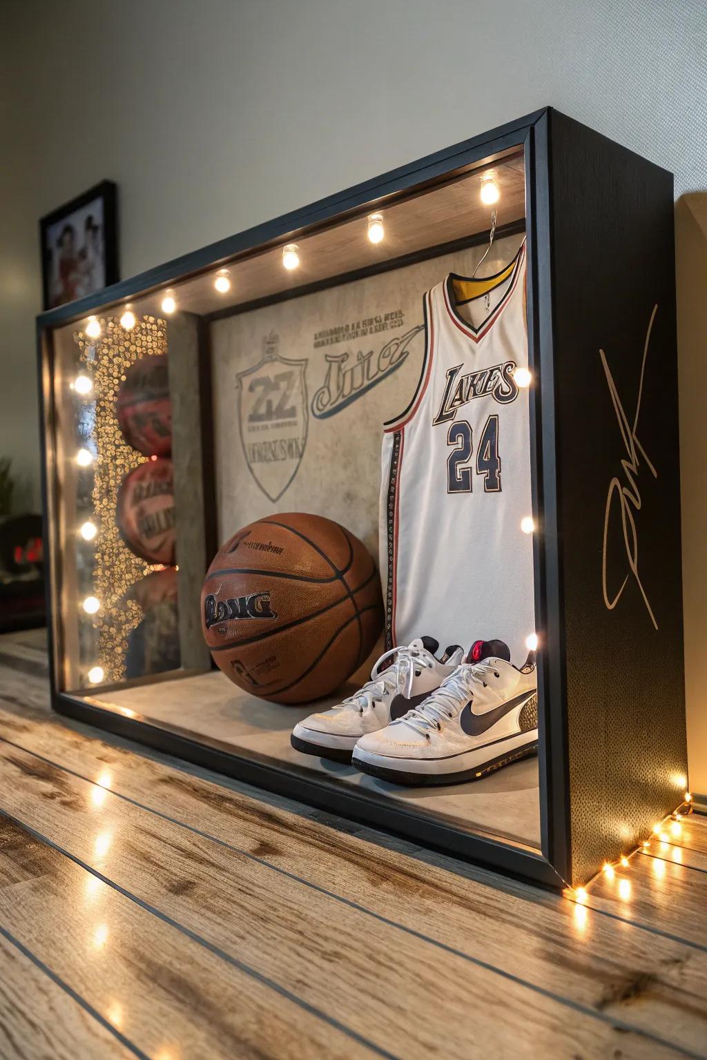 Transform your basketball memorabilia into a masterpiece using active LED illumination.