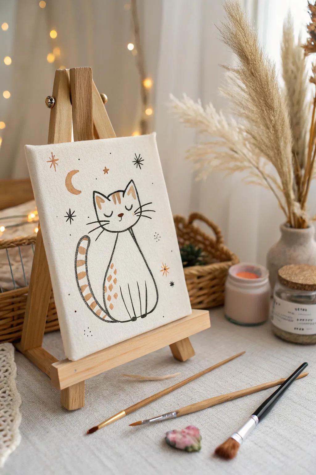 Showcase your creativity with this attractive pet painting: a seamless blend of ease and playful charm.