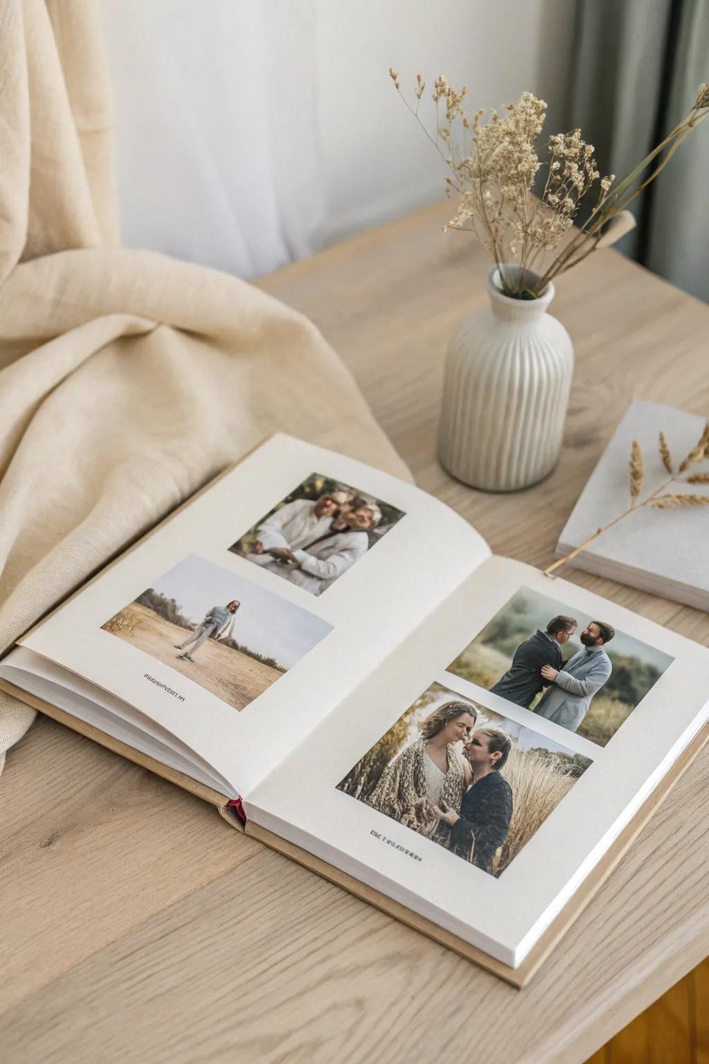 Celebrate life's authentic instances with a minimalist memory book brimming with treasured impulsive portraits.