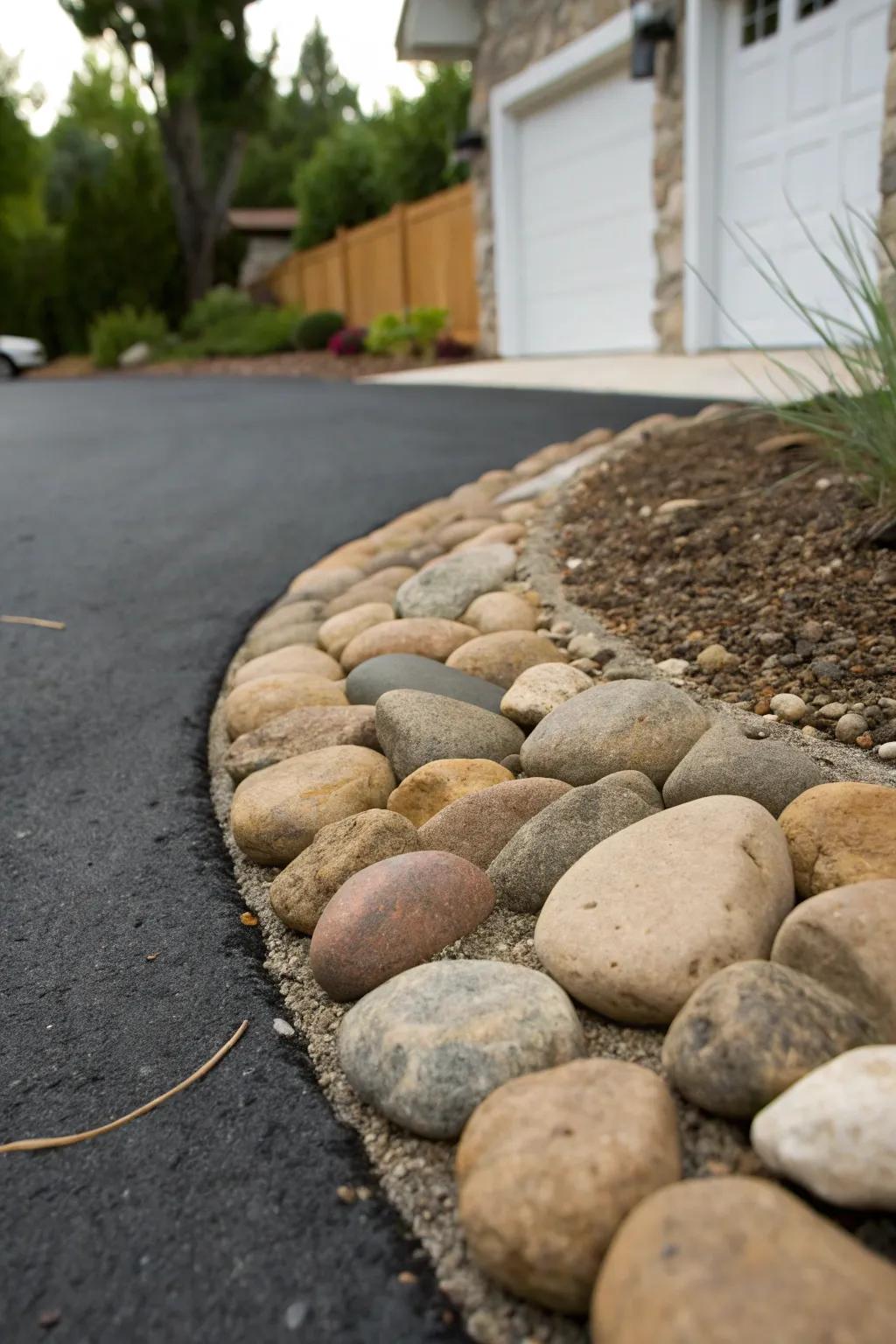 Elevate your driveway via custom-made rock skirting for a hint of countryside sophistication.