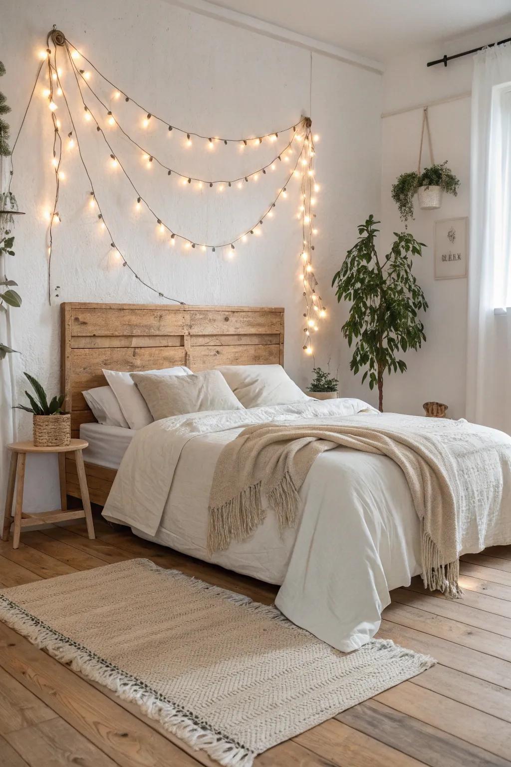 Transform your sleepover space with the enchanting glow of string lights for a magical night in.