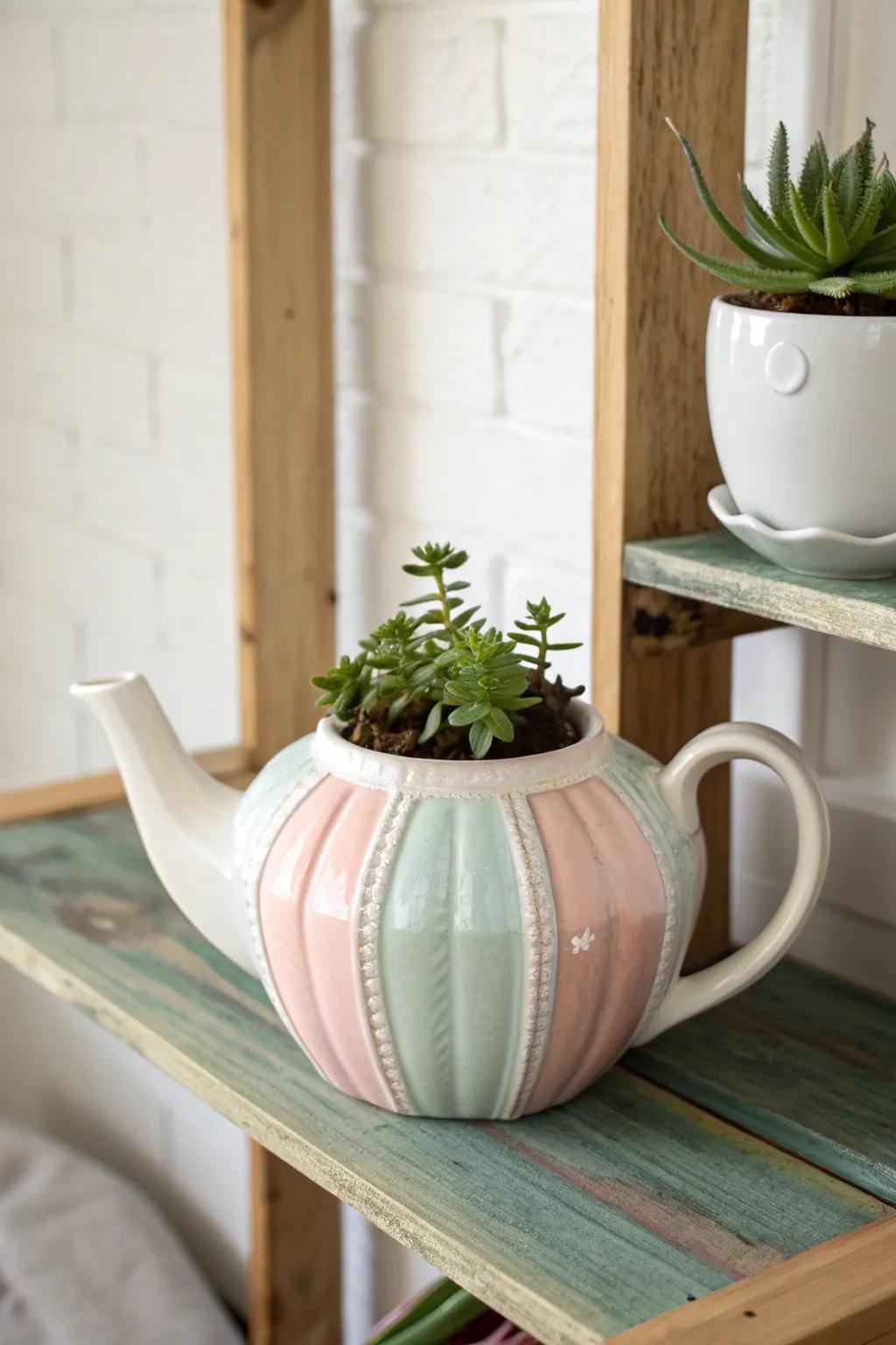 Transform vintage acquisitions into fetching upcycled growing pots for a hint of verdure and panache.