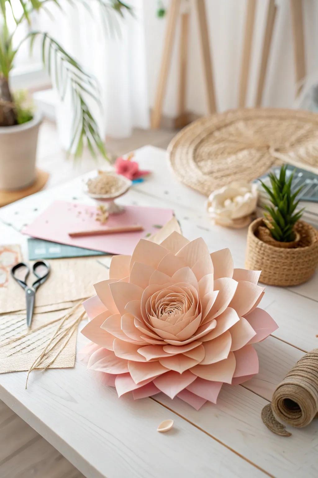 Design your personal beauty: Handmade paper flowers for a charming baby shower detail.