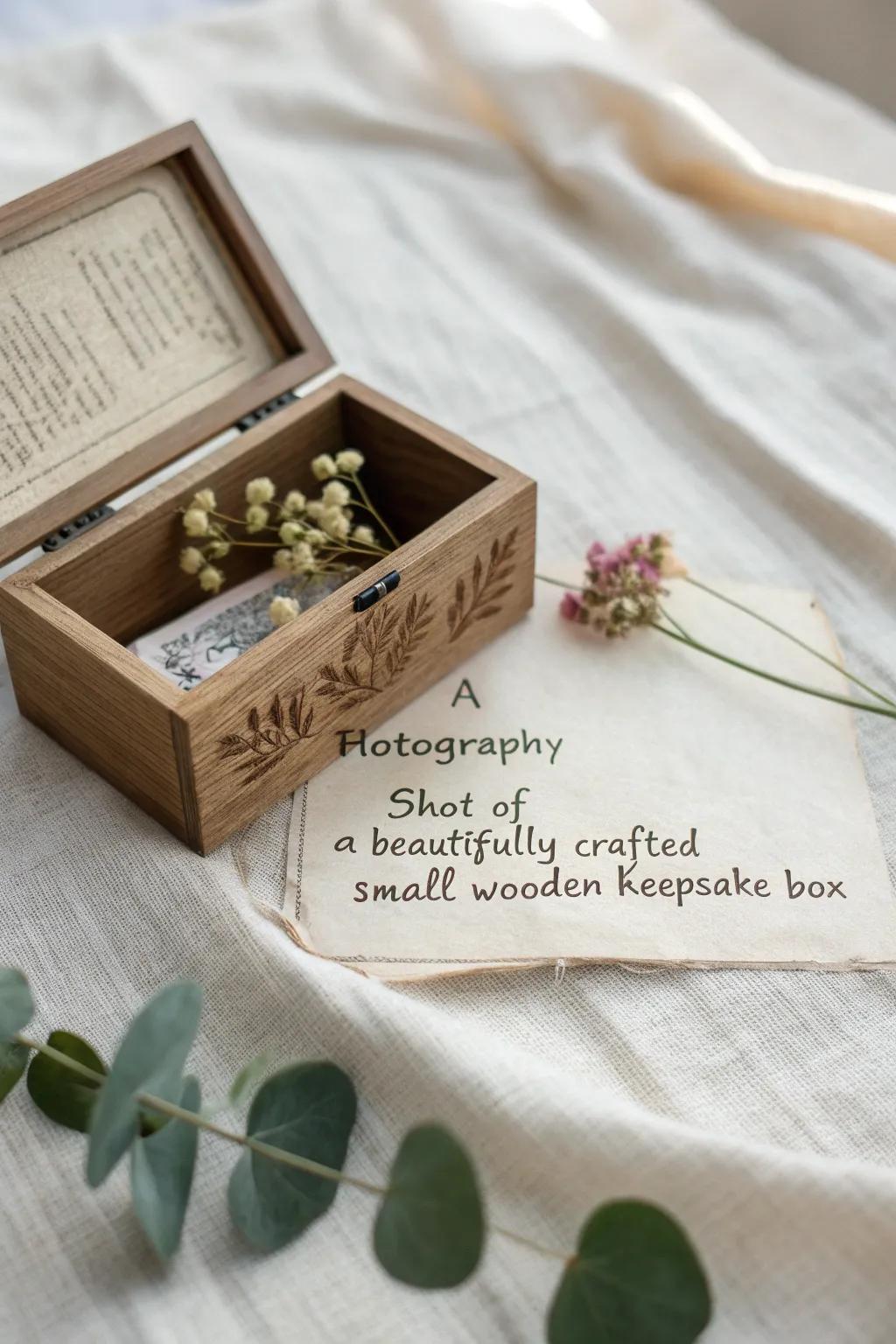 Preserve cherished recollections with a handcrafted remembrance chest, ideal for storing precious keepsakes.
