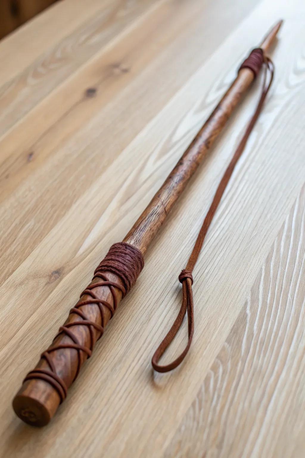 Elevate your DIY wand through rustic leather cord particulars, thereby achieving a soupçon of boho allure.