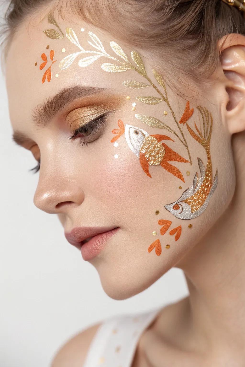 Plunge into elegance by using this glistening auratus visage color.