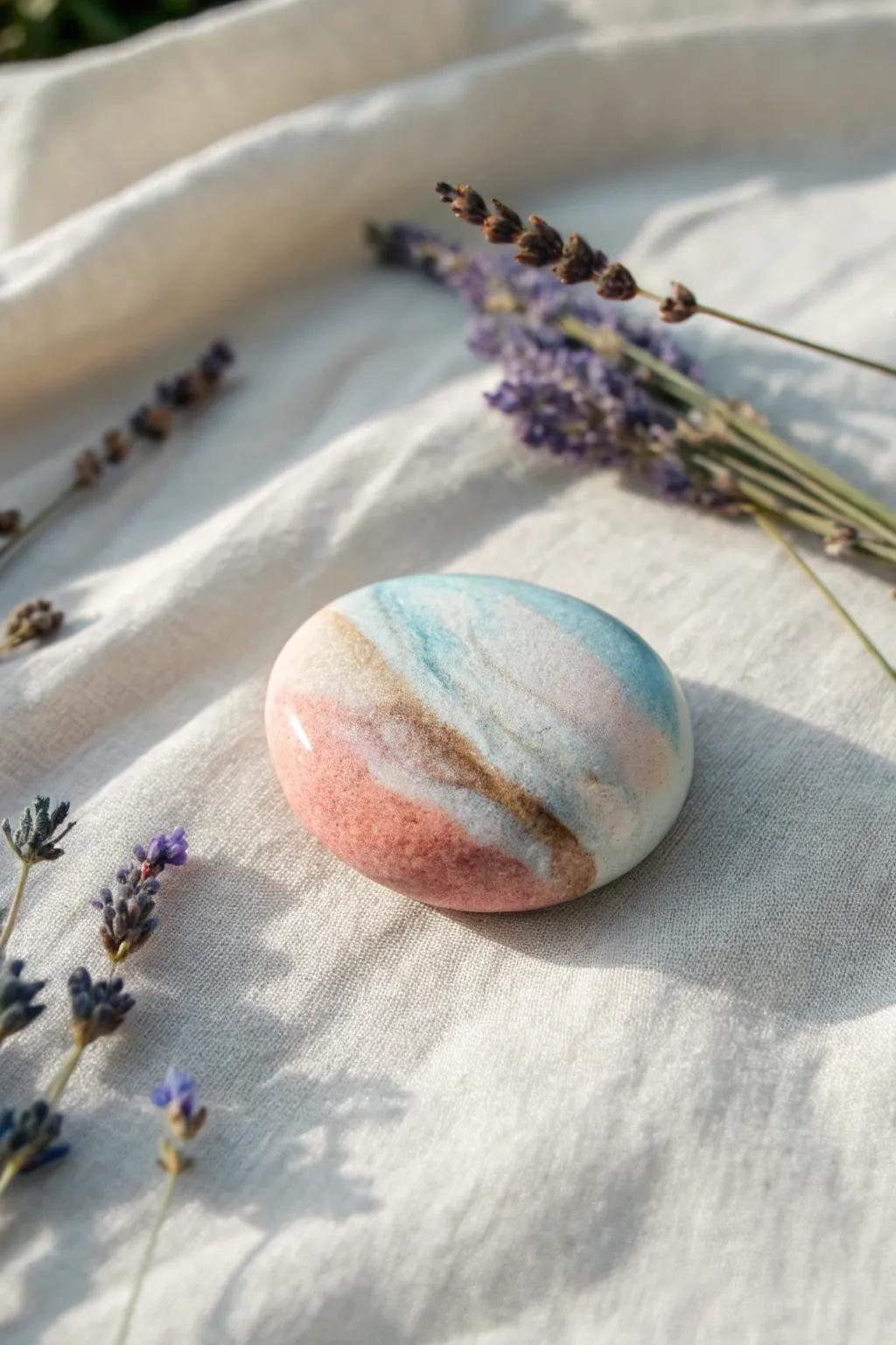 Embrace the splendor of simplicity through playful aquarelle stones.