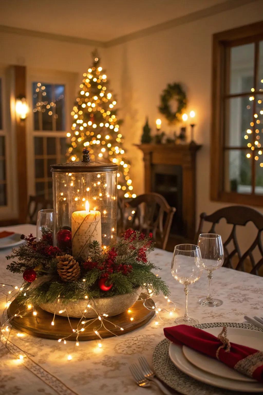 Illumination lights append a bewitching twinkle to your table scene.