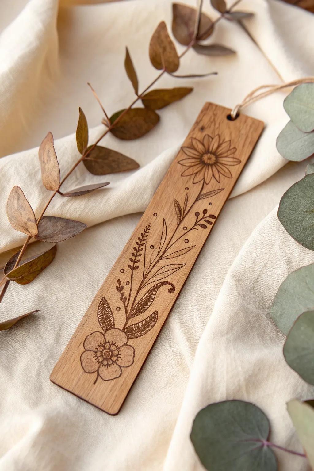 Introduce a bespoke nuance to your reading sojourn through a beautifully carved wood folio.