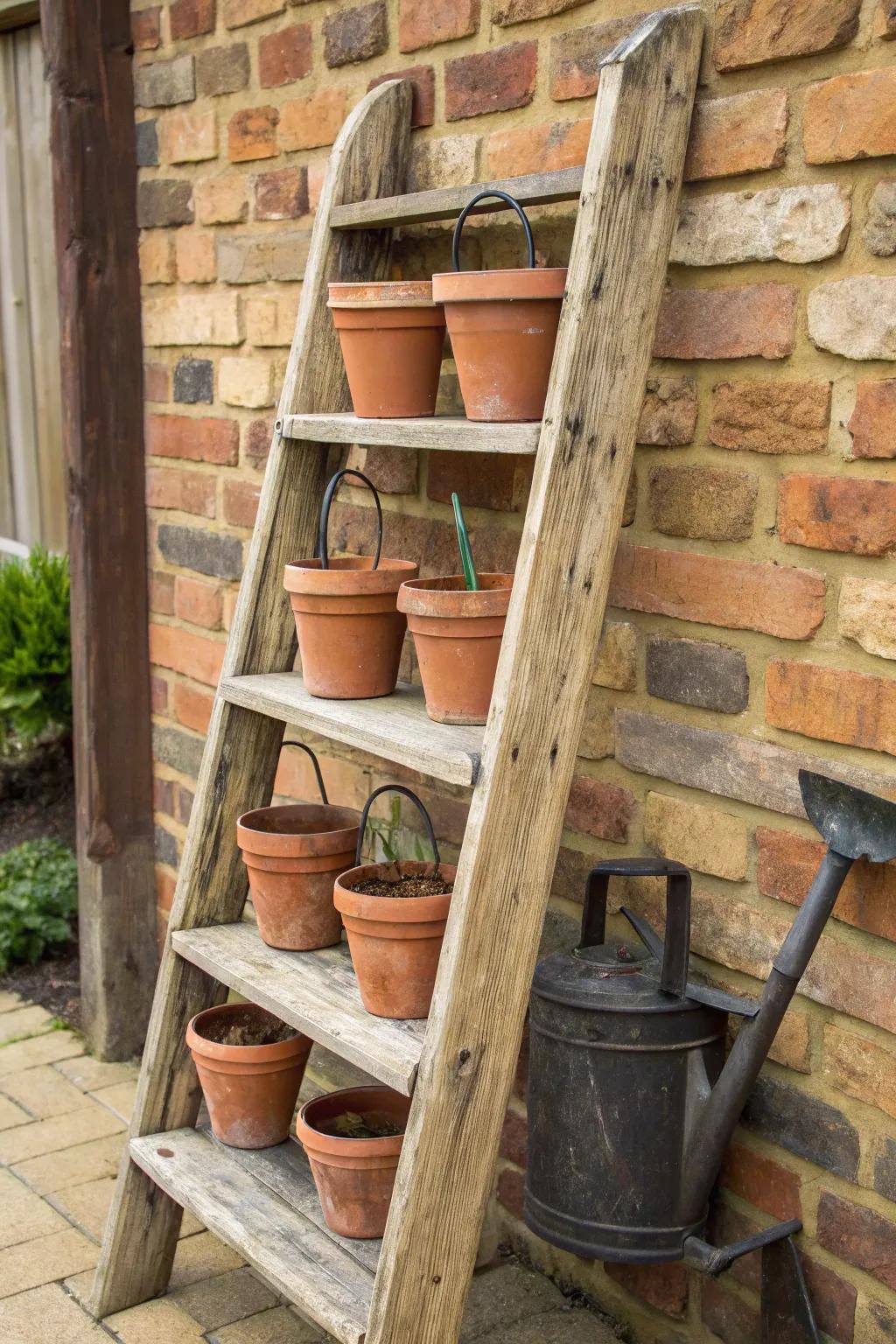 Transform your ladder into a masterpiece of rustic charm and practicality. #CraftsmanStyle
