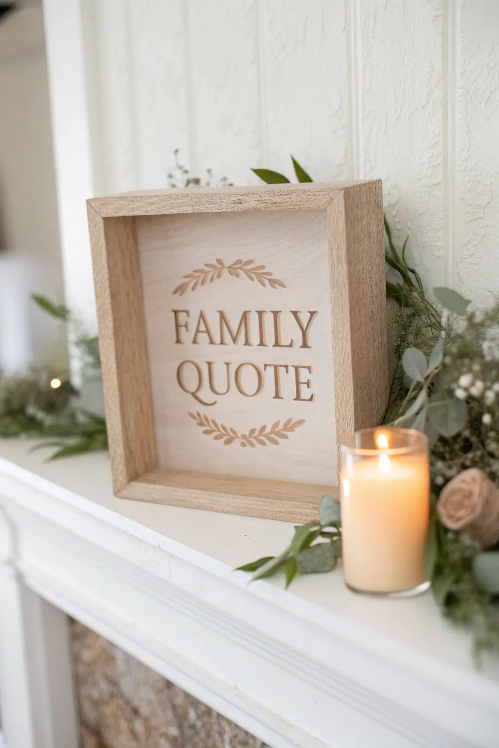 Capture family tenets elegantly alongside this sophisticated Family Aphorism Shadow Box, a flawless amalgamation of minimalist and Boho design.